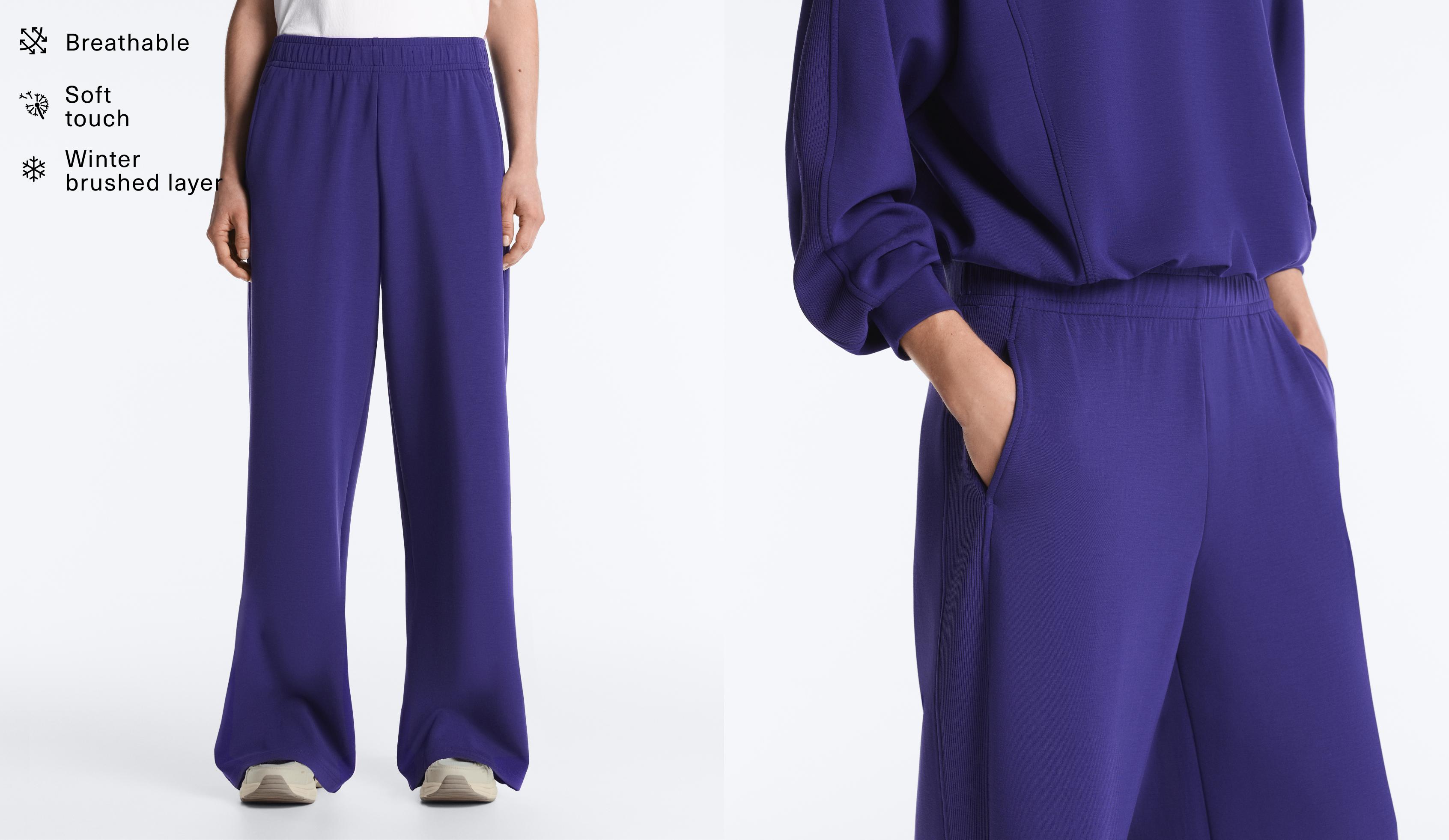 Pantaloni dritti ampi con modal