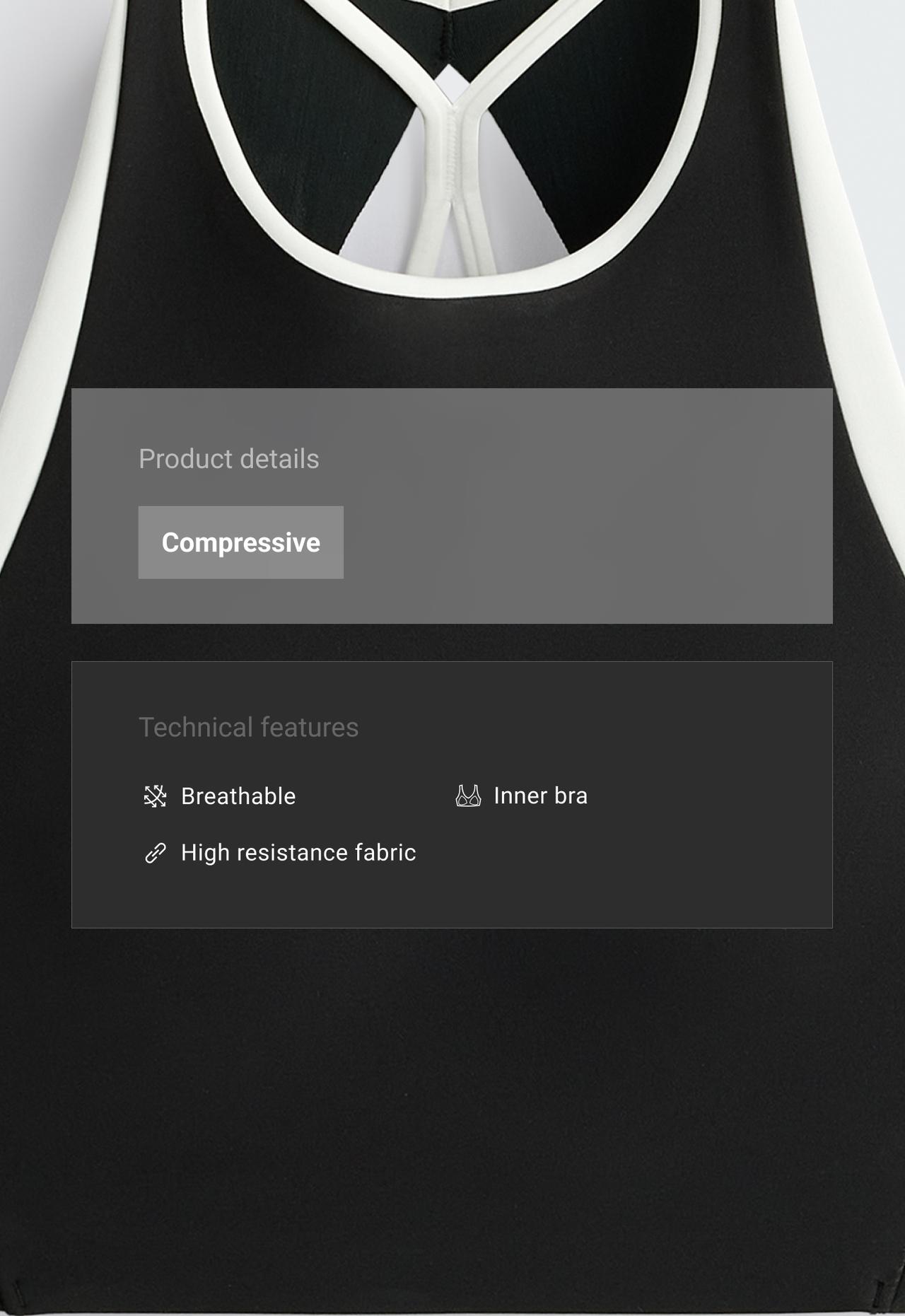 Compressive blocks tank top — BLACK