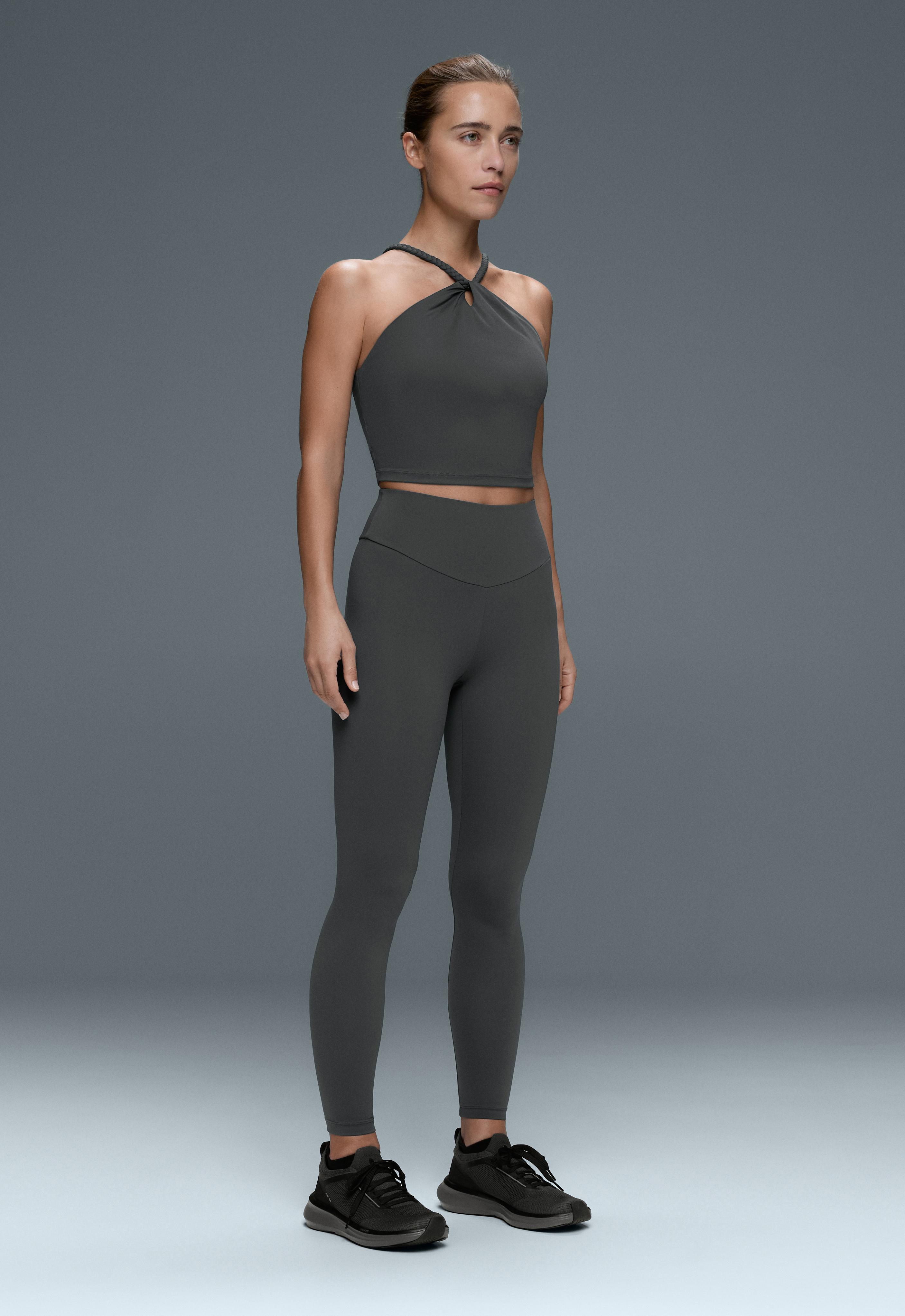 Comfortlux high-waisted ankle-length leggings — STEEL GREY