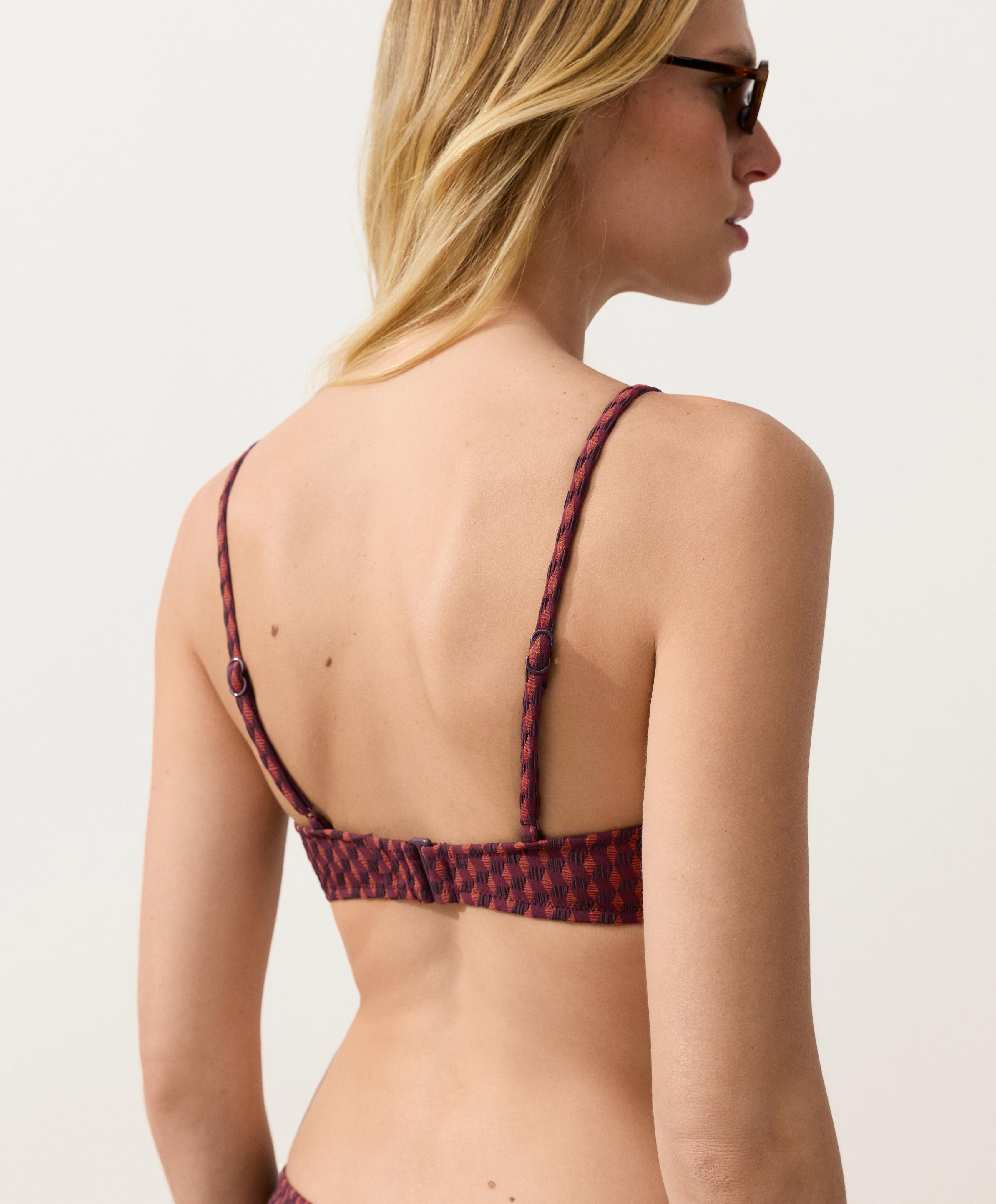 Triangel-bikinitop Jacquard met geometrische print