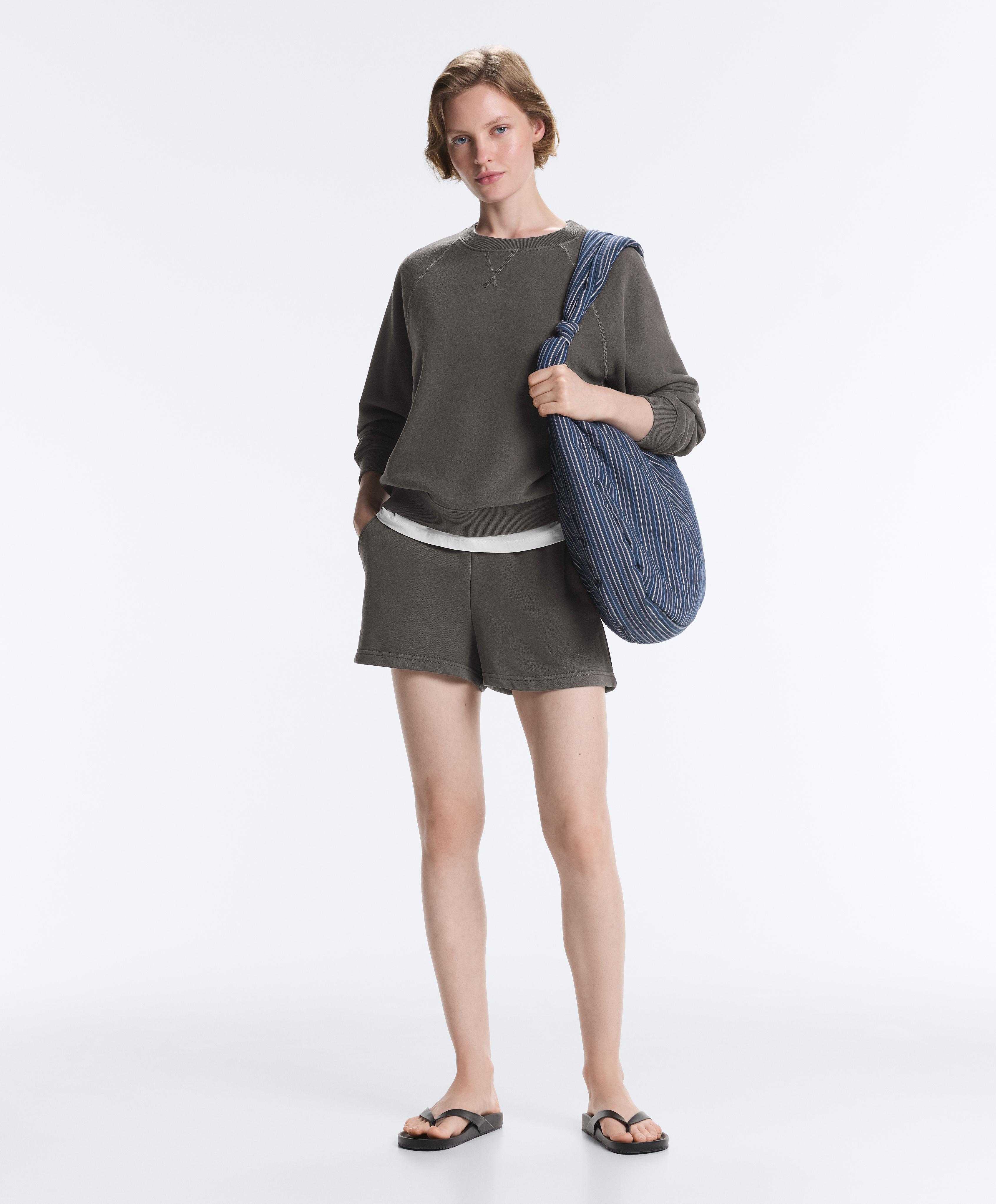 Sweatshirt mit Rundhalsausschnitt aus Baumwollmischung