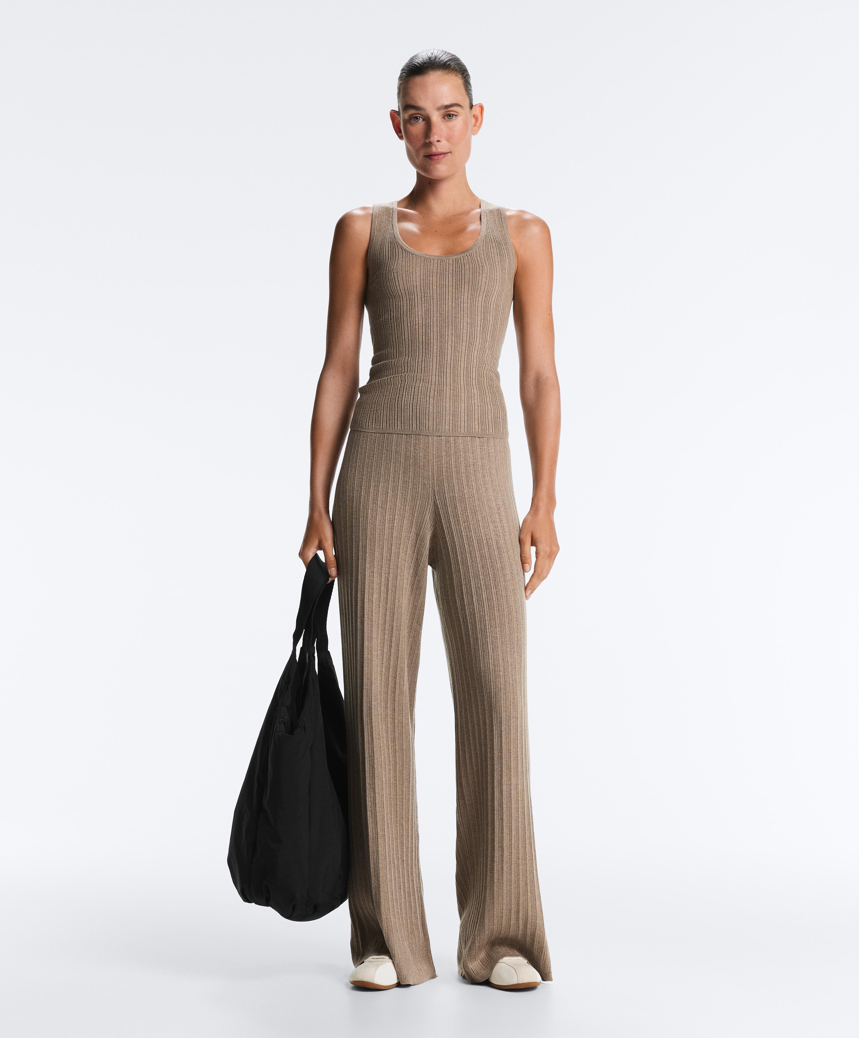 Rib knit top — DARK TAUPE