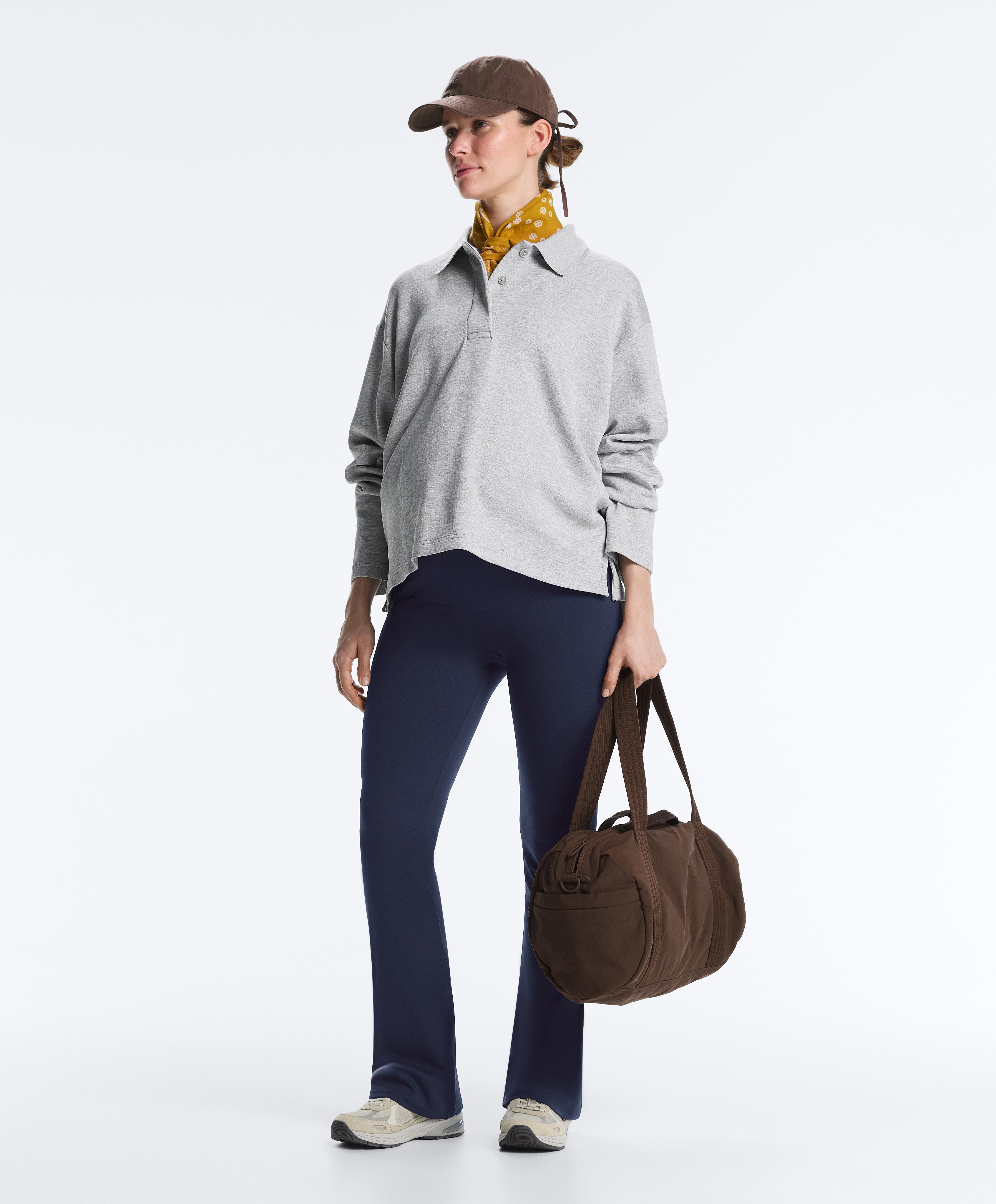 Maternity Comfortlux flare trousers — NAVY BLUE