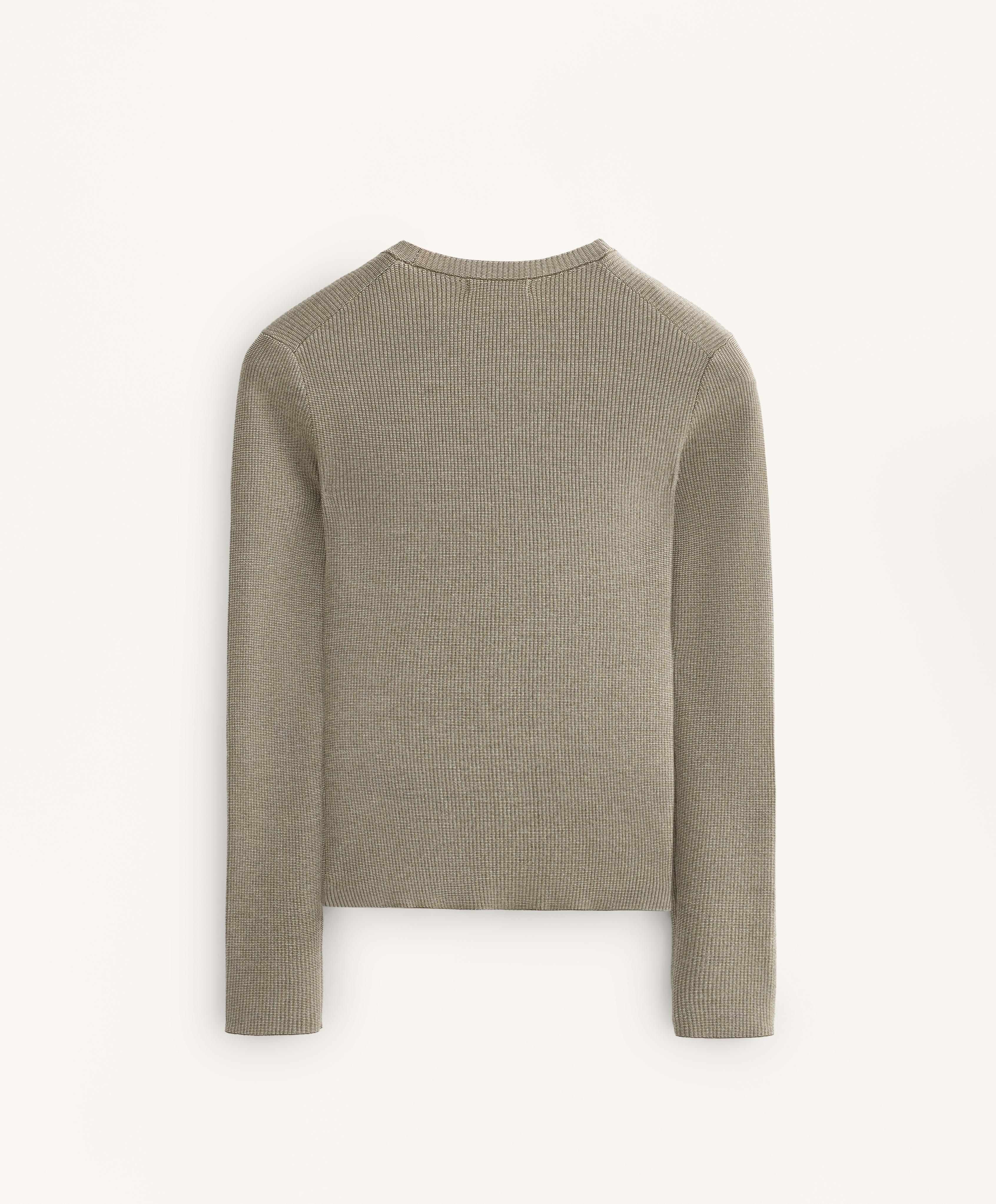 Textured knit base layer T-shirt — OLIVE GREEN