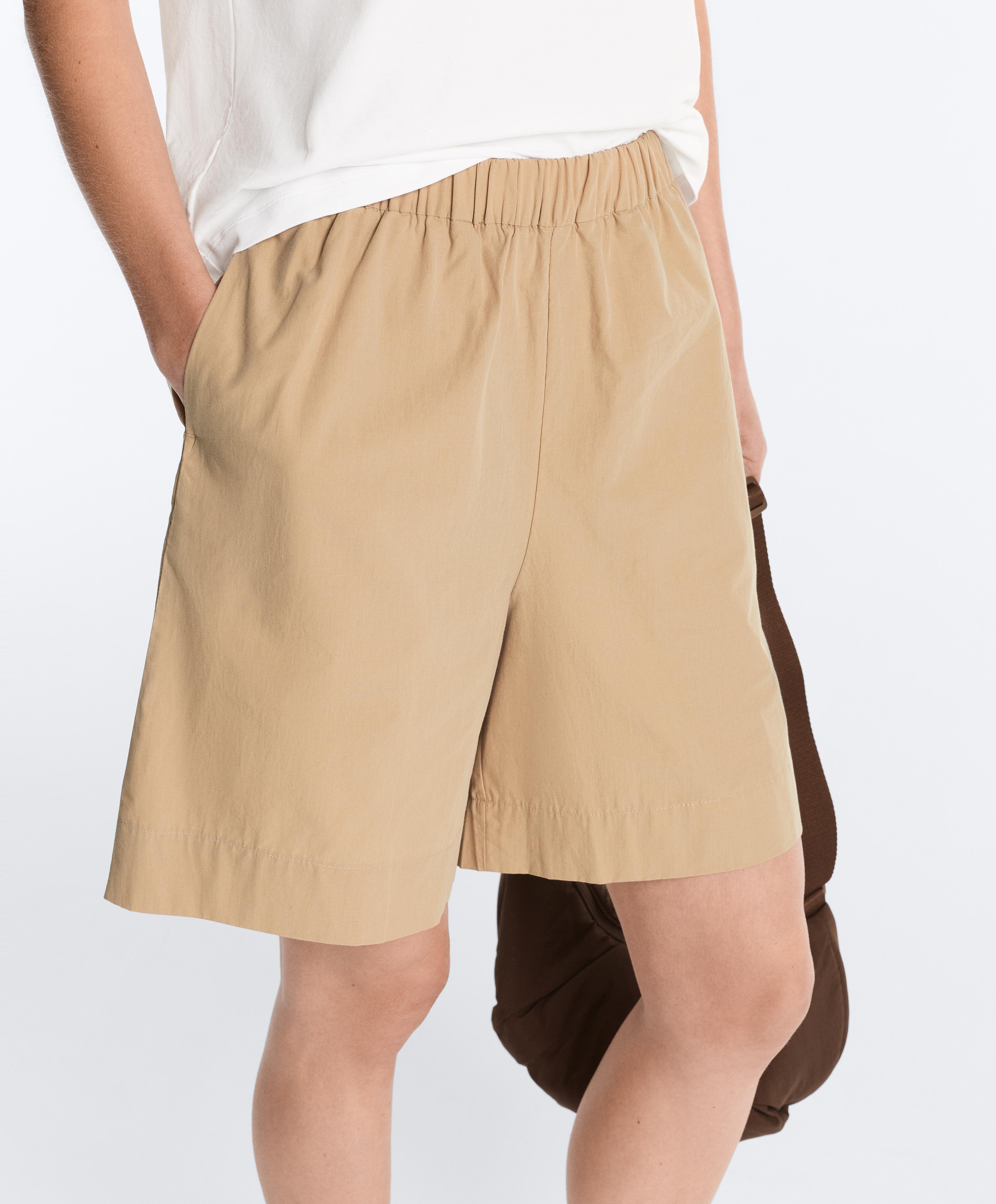 100% cotton Bermuda shorts — CAMEL