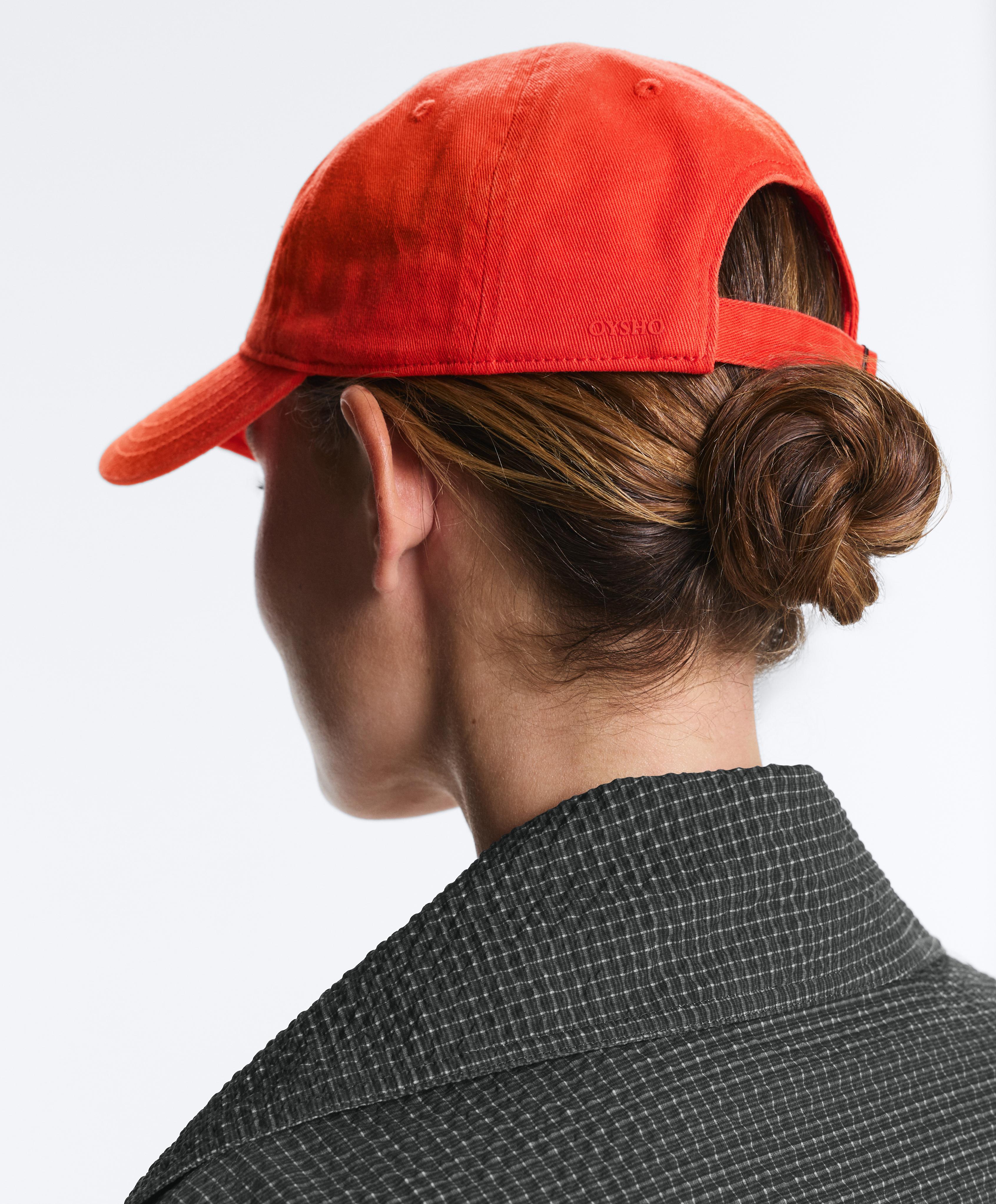 Washed-effect 100% cotton cap — BRIGHT ORANGE