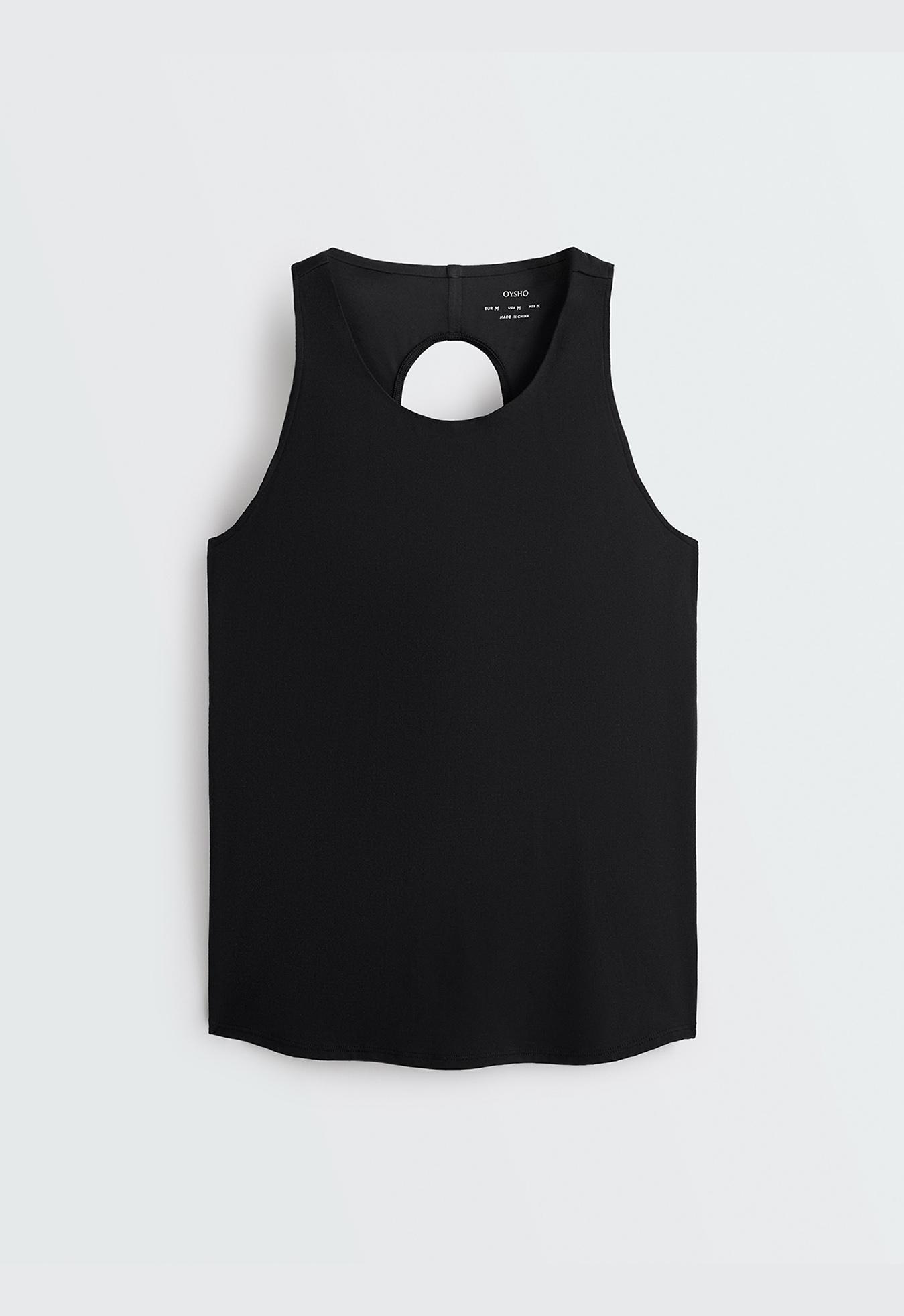 Comfortlux cross-back T-shirt — BLACK