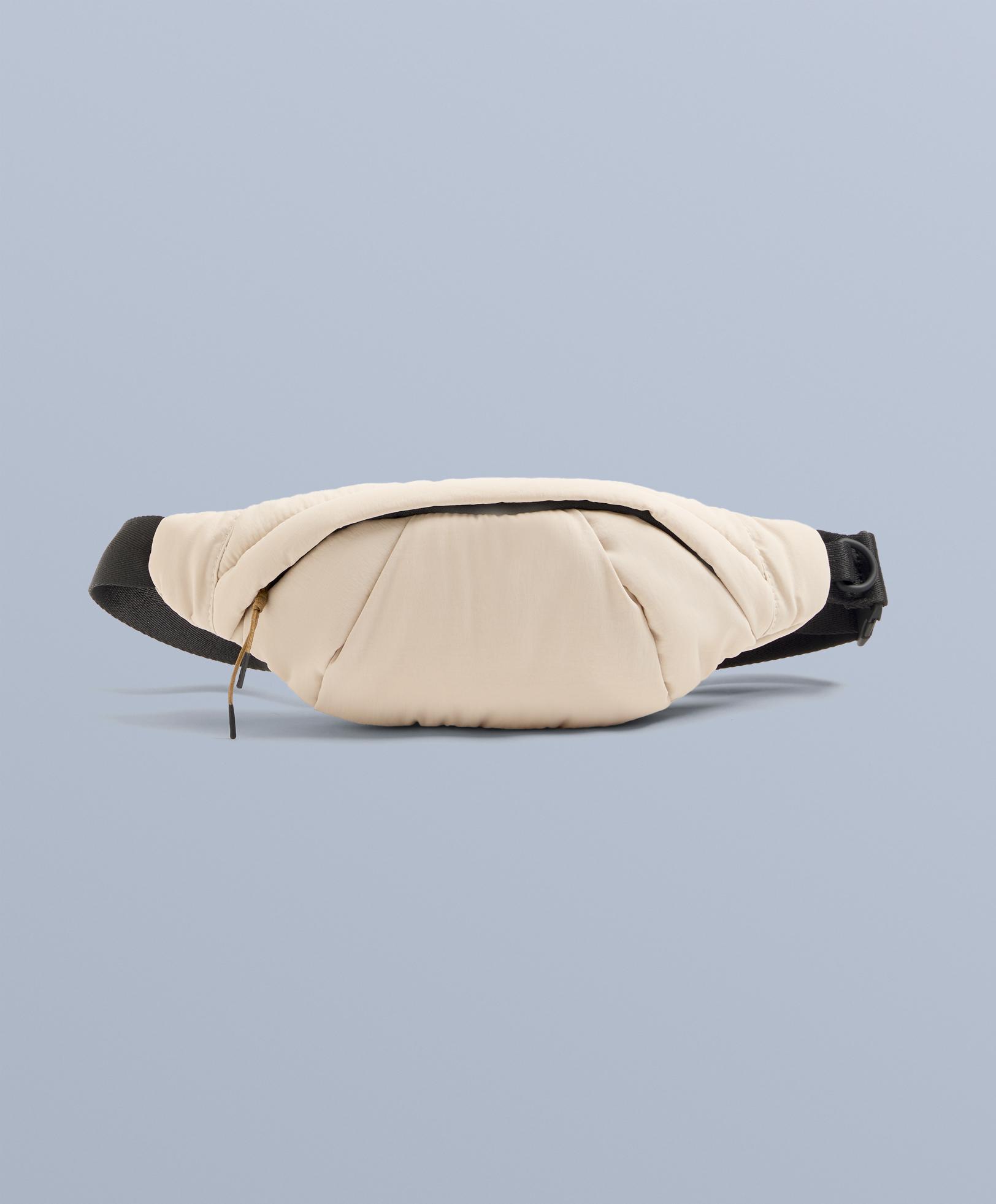 Water-repellent nylon belt bag — ECRU