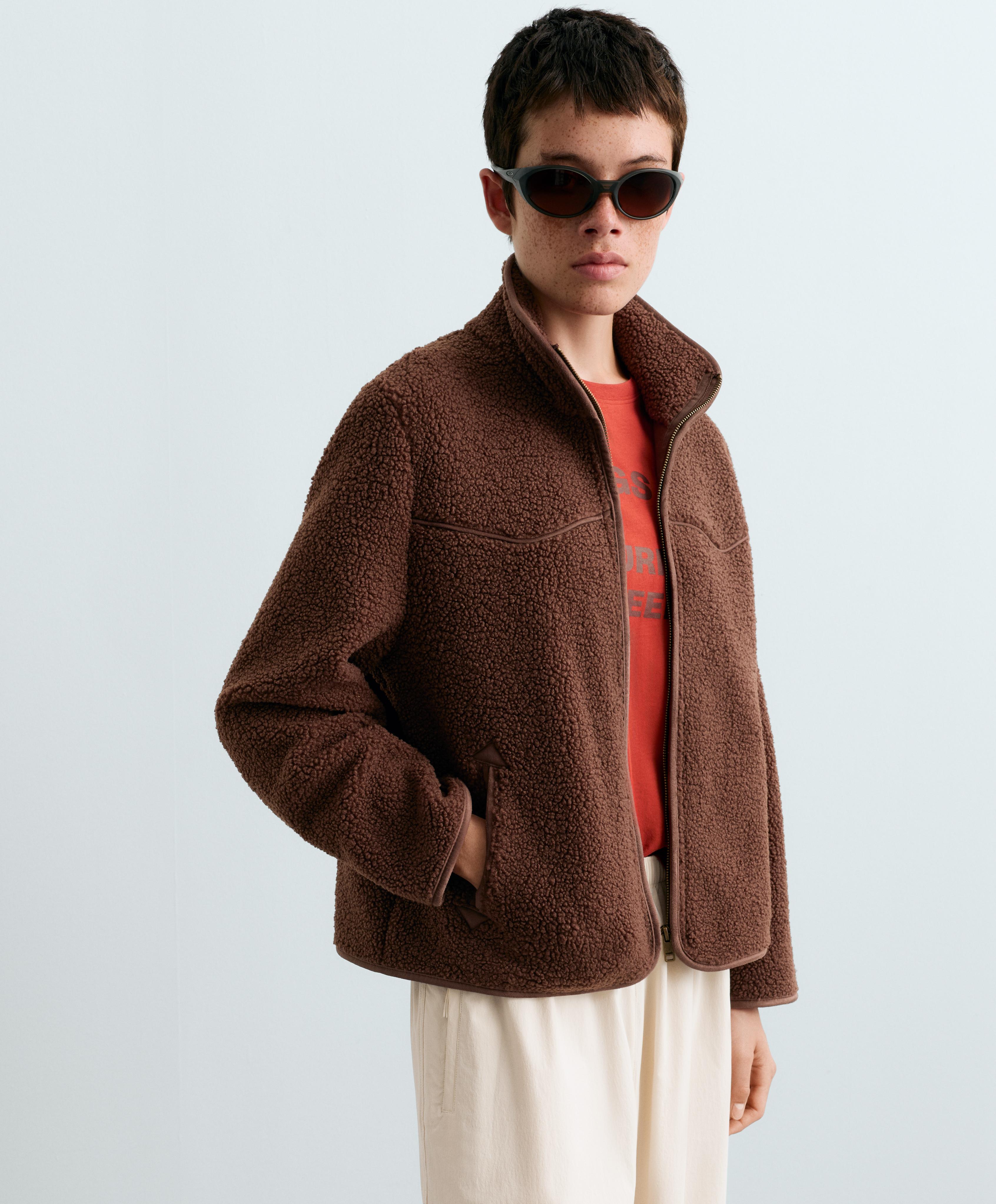 Piping faux-shearling jacket — COCOA