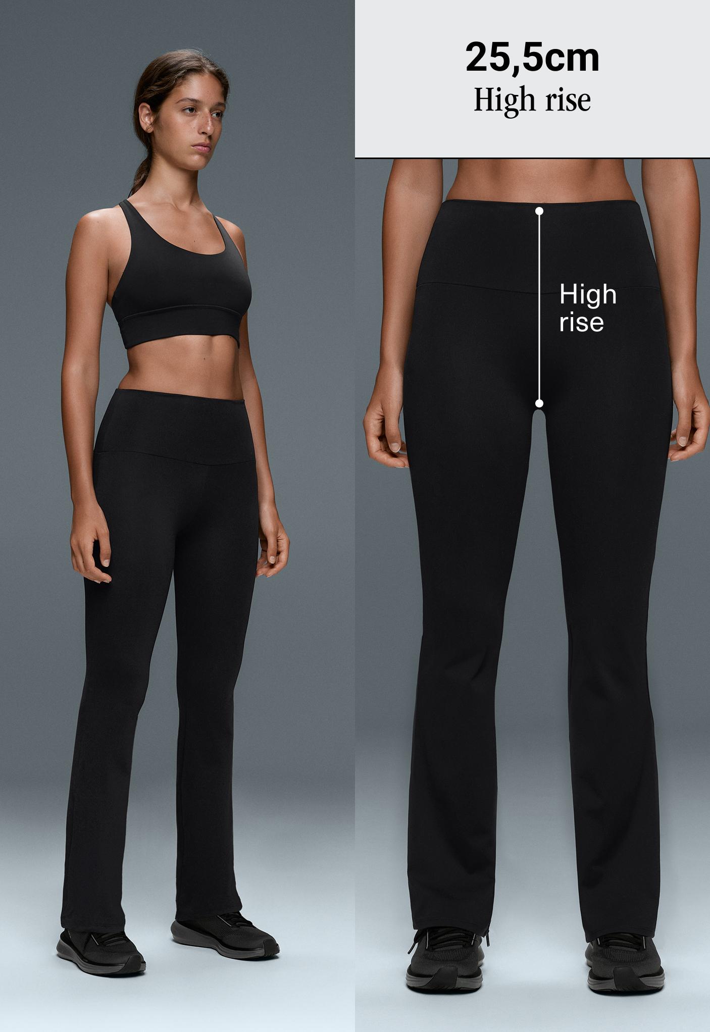 High-rise Comfortlux flare trousers — BLACK