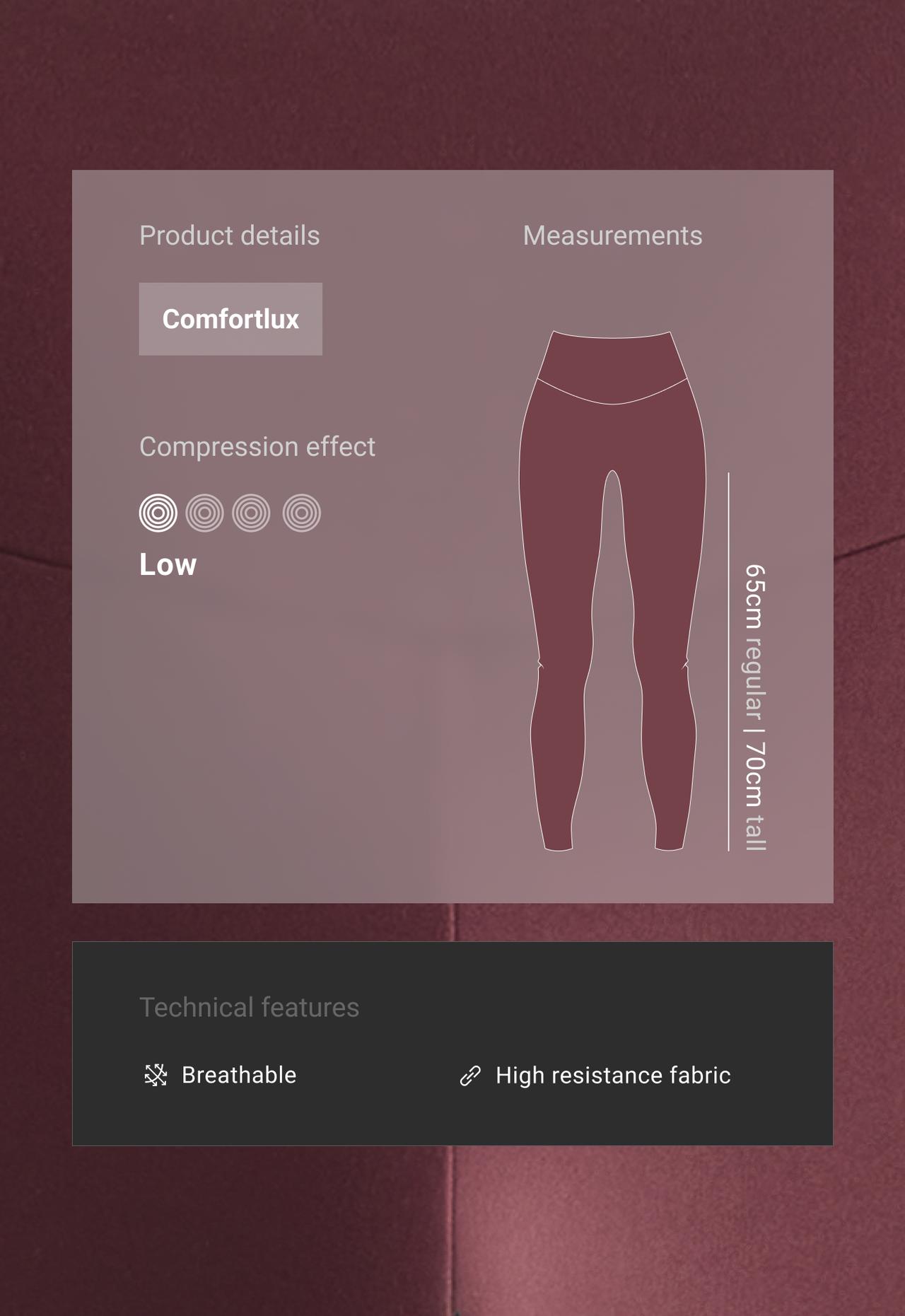 Ankle-length High rise Comfortlux leggings — BURGUNDY