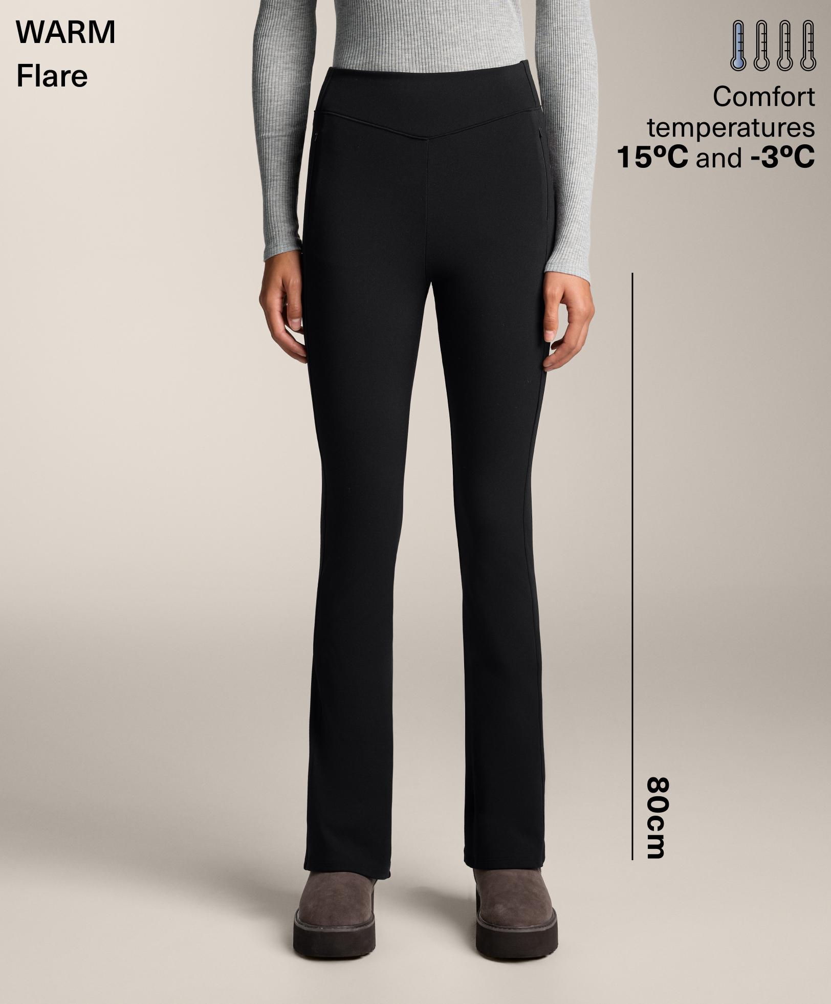 High rise warm flare trousers with pockets High rise warm flare trousers with pockets