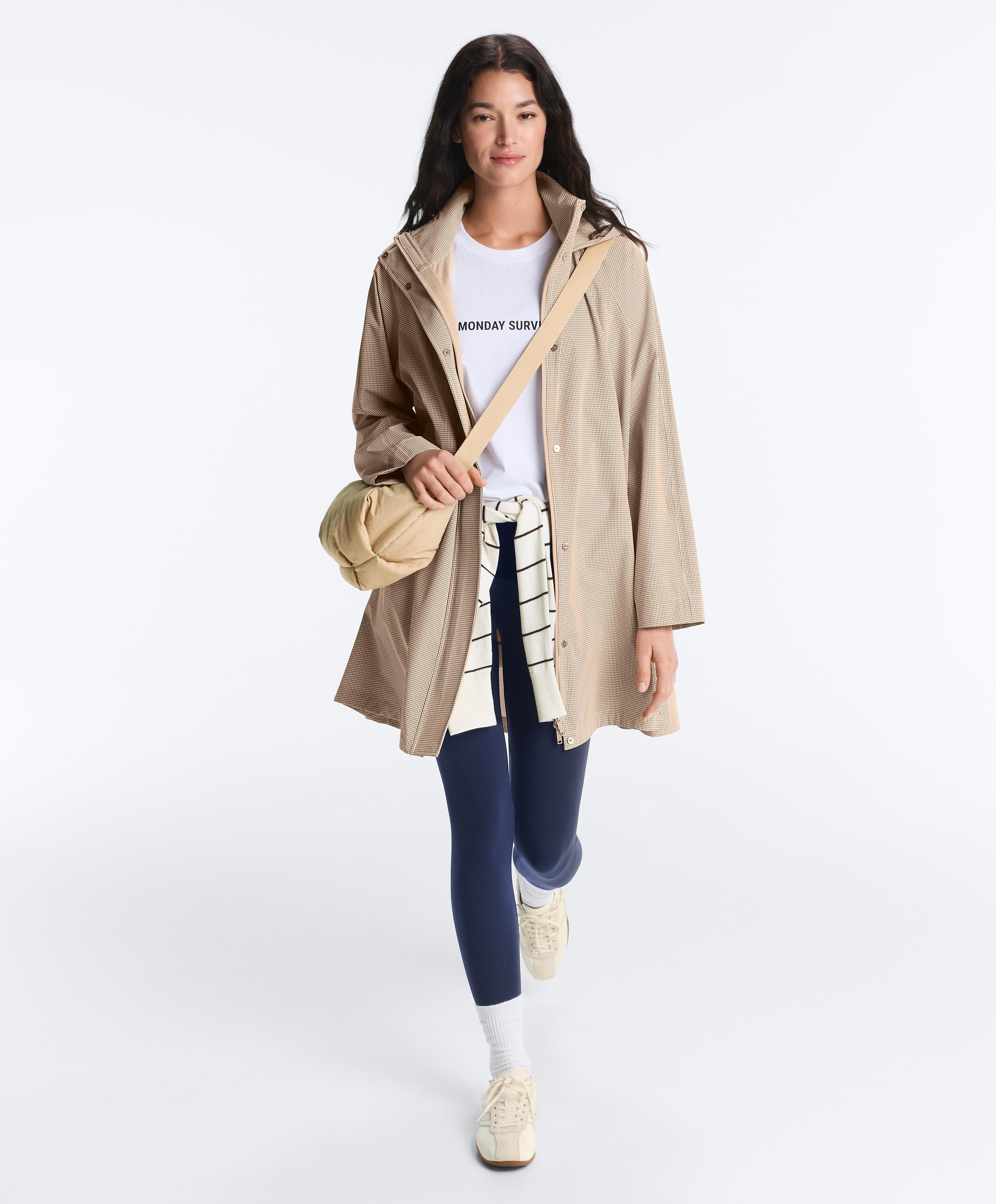 Extra lightweight 10k waterproof gingham jacket — DARK BRICK