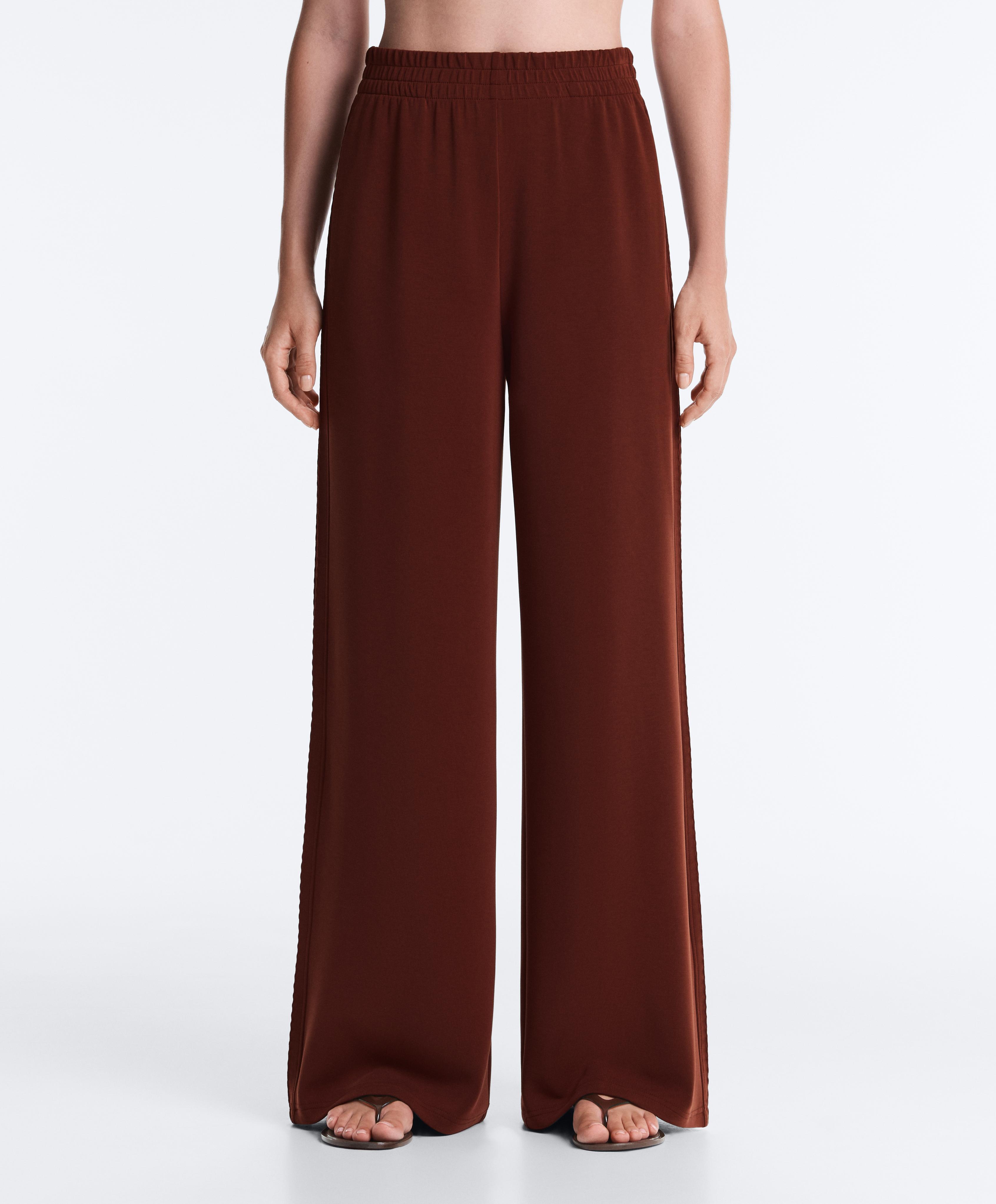 Lange wijde broek met modal en zachte touch