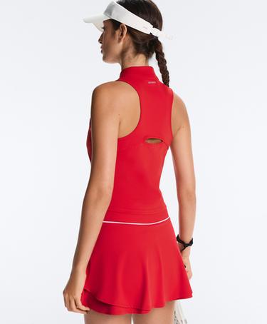 Half-zip sleeveless top — STRONG RED 5