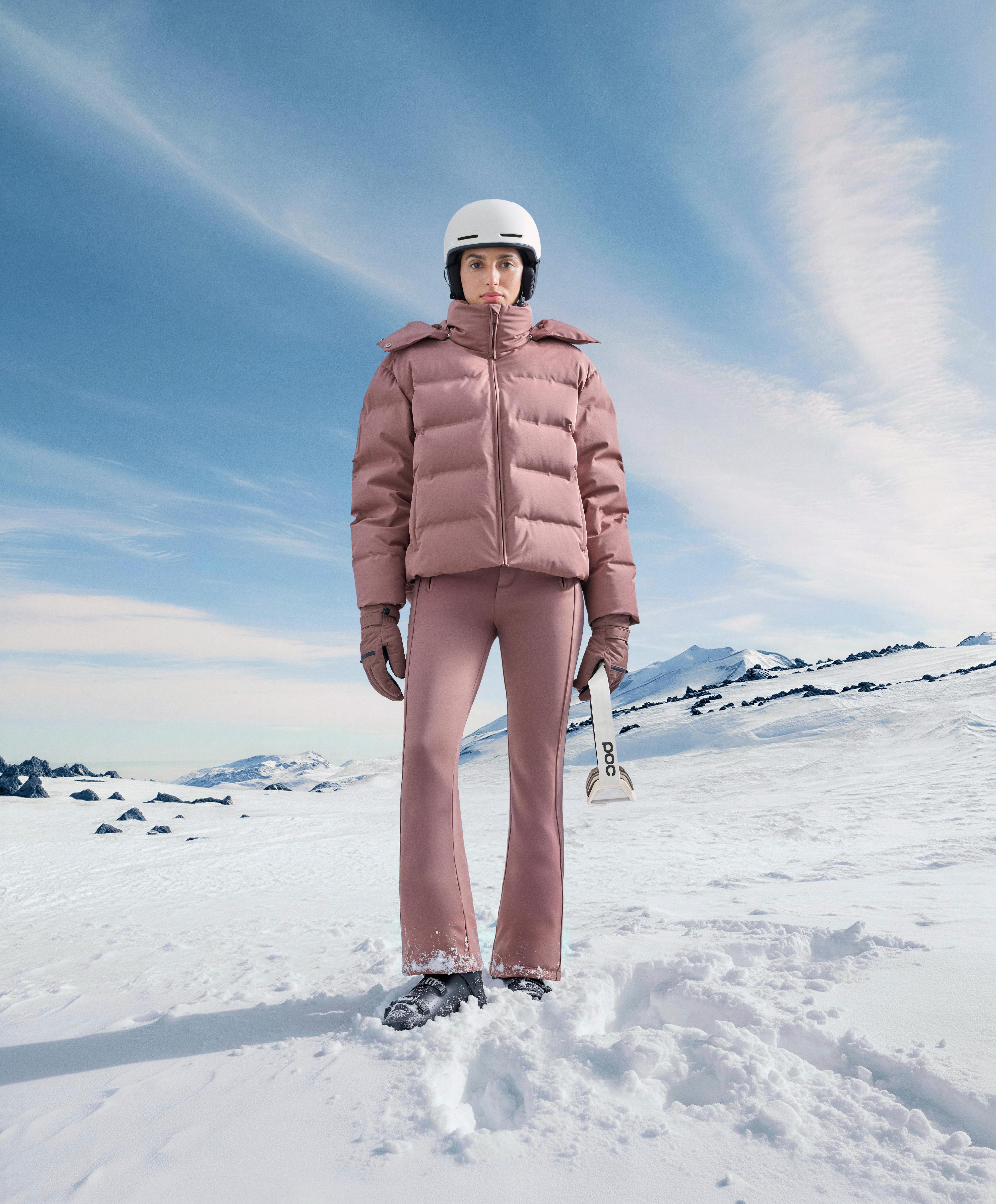 Water-resistant flare stretch SKI trousers — PINK-MAUVE