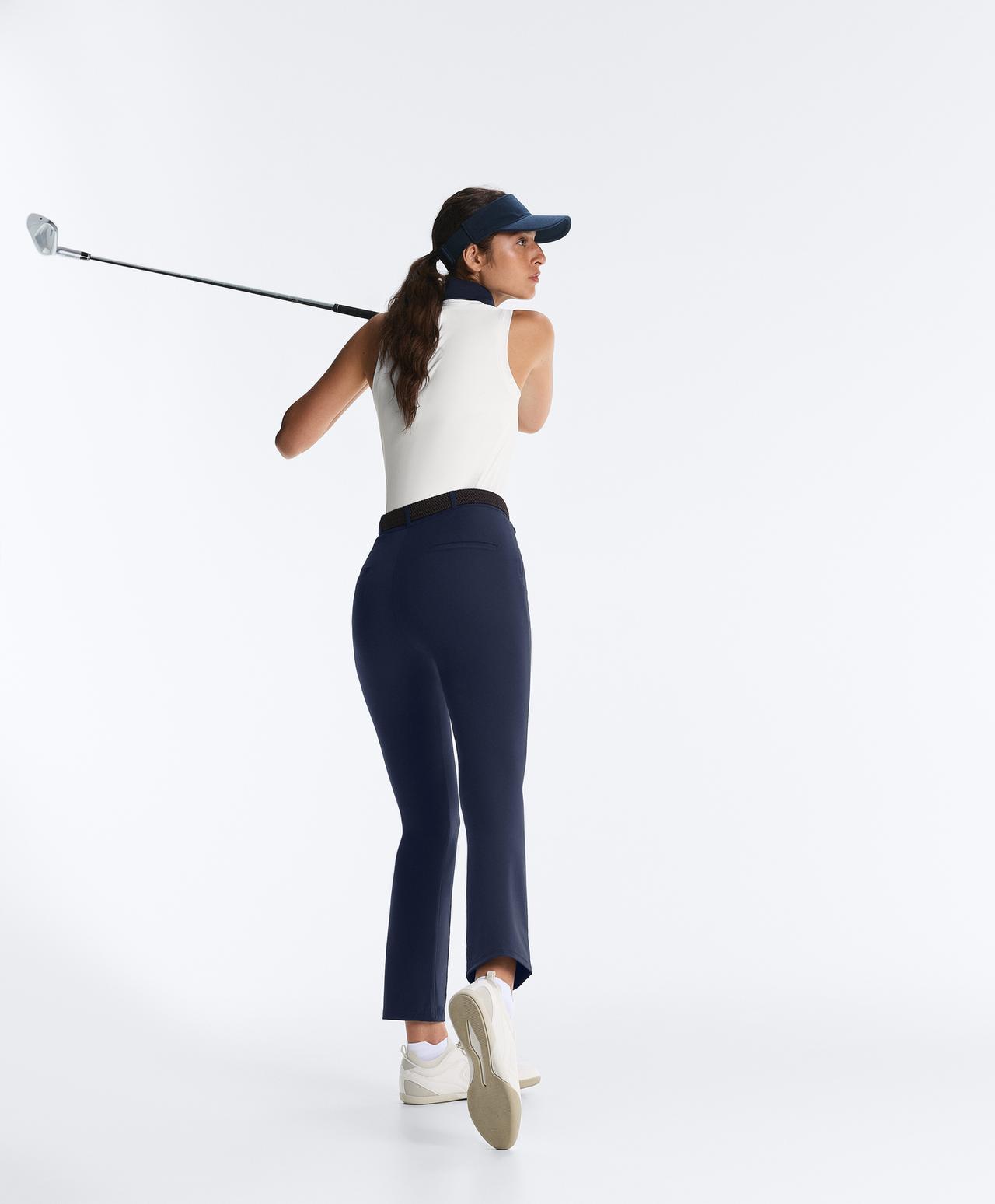 Technical skinny crease trousers — NAVY BLUE