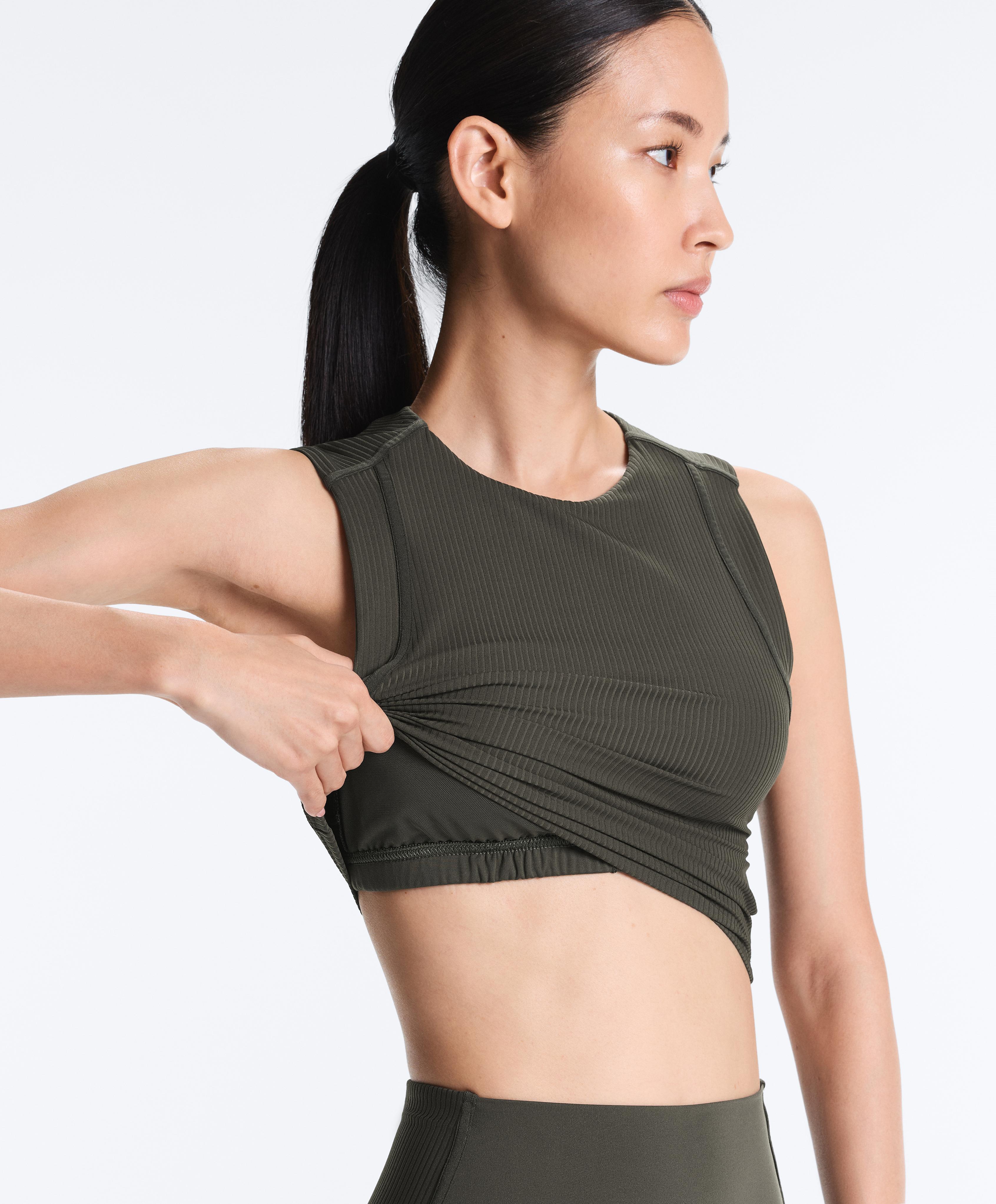 Sleeveless Rib Comfortlux Tank Top — GREEN