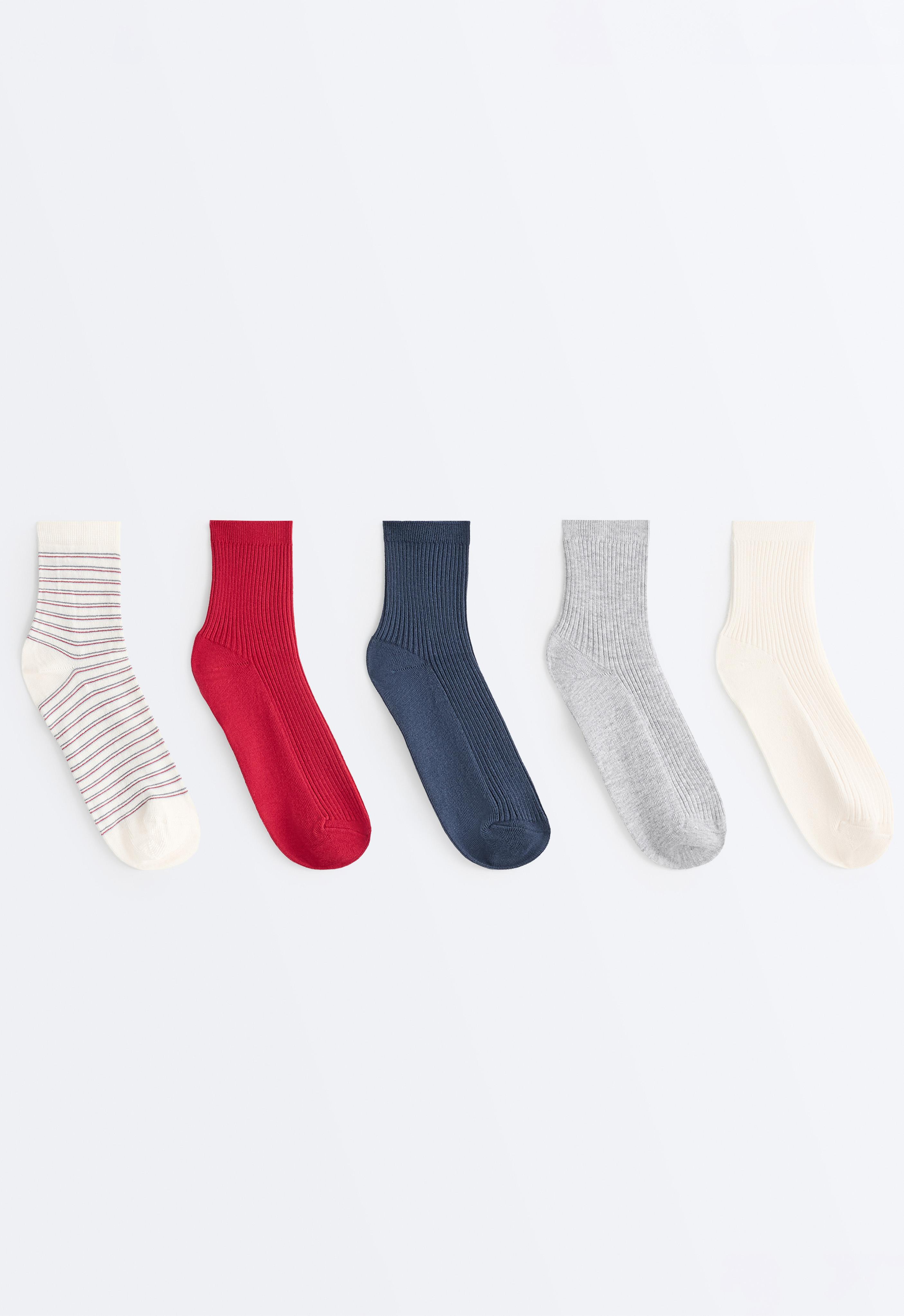 5 paires de chaussettes quarter en mélange de coton