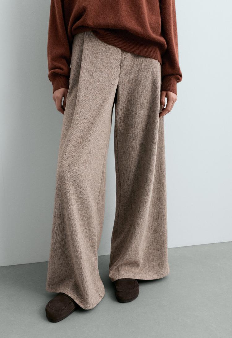 Mottled wide-leg trousers | OYSHO Iraq