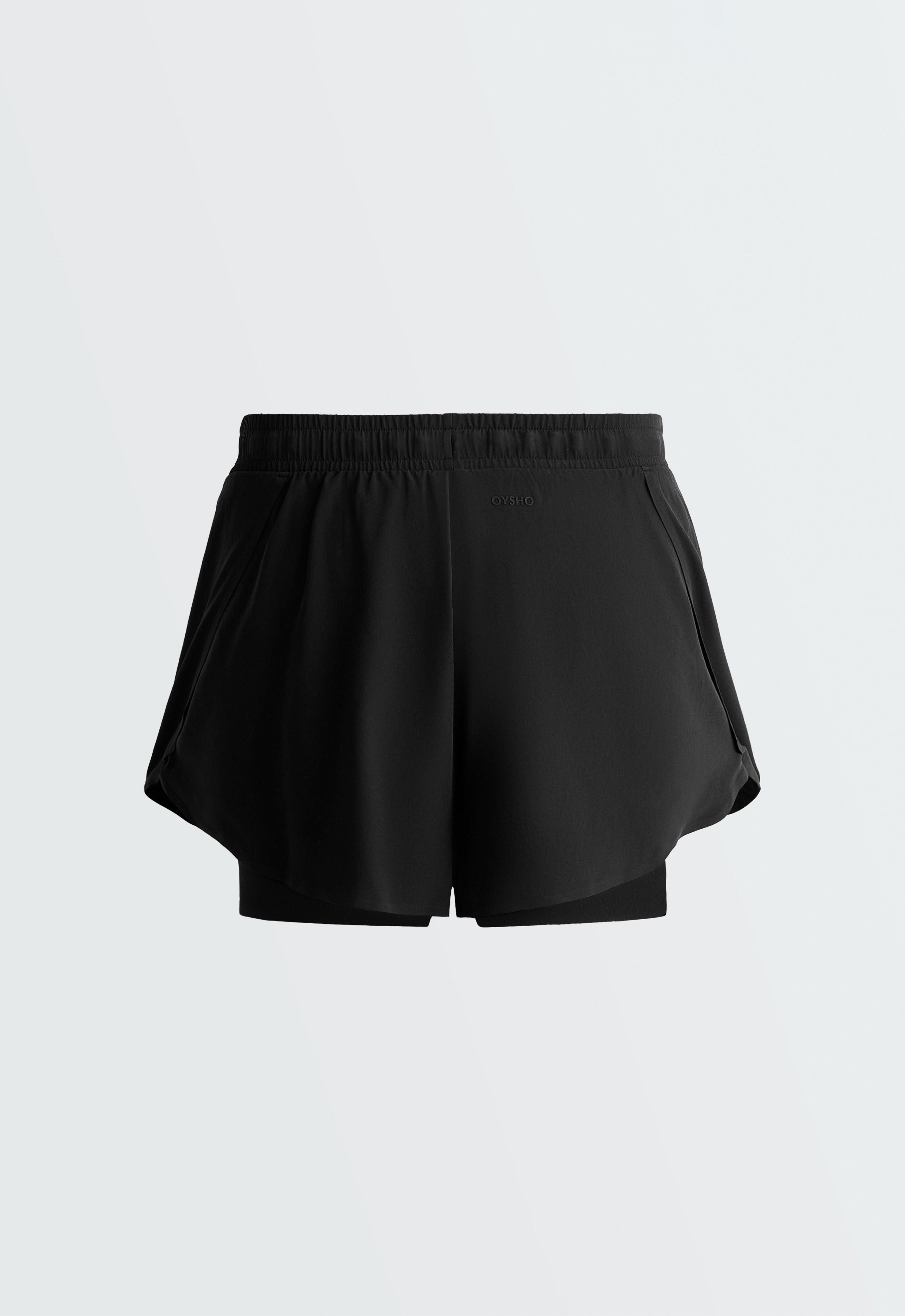 Light Touch 2-in-1 mid-rise shorts — BLACK