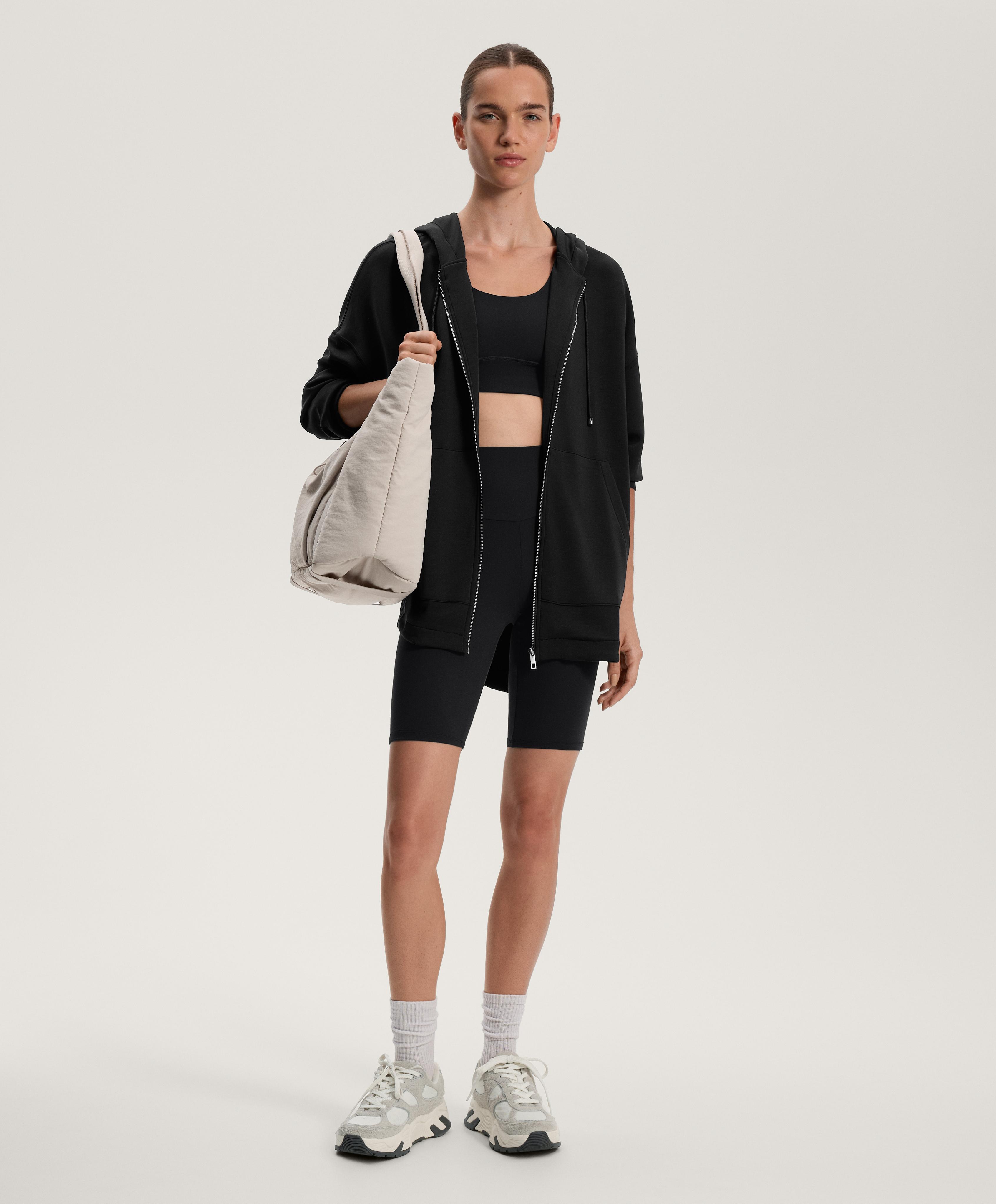 Comfortlux high-waisted 25cm biker leggings — BLACK