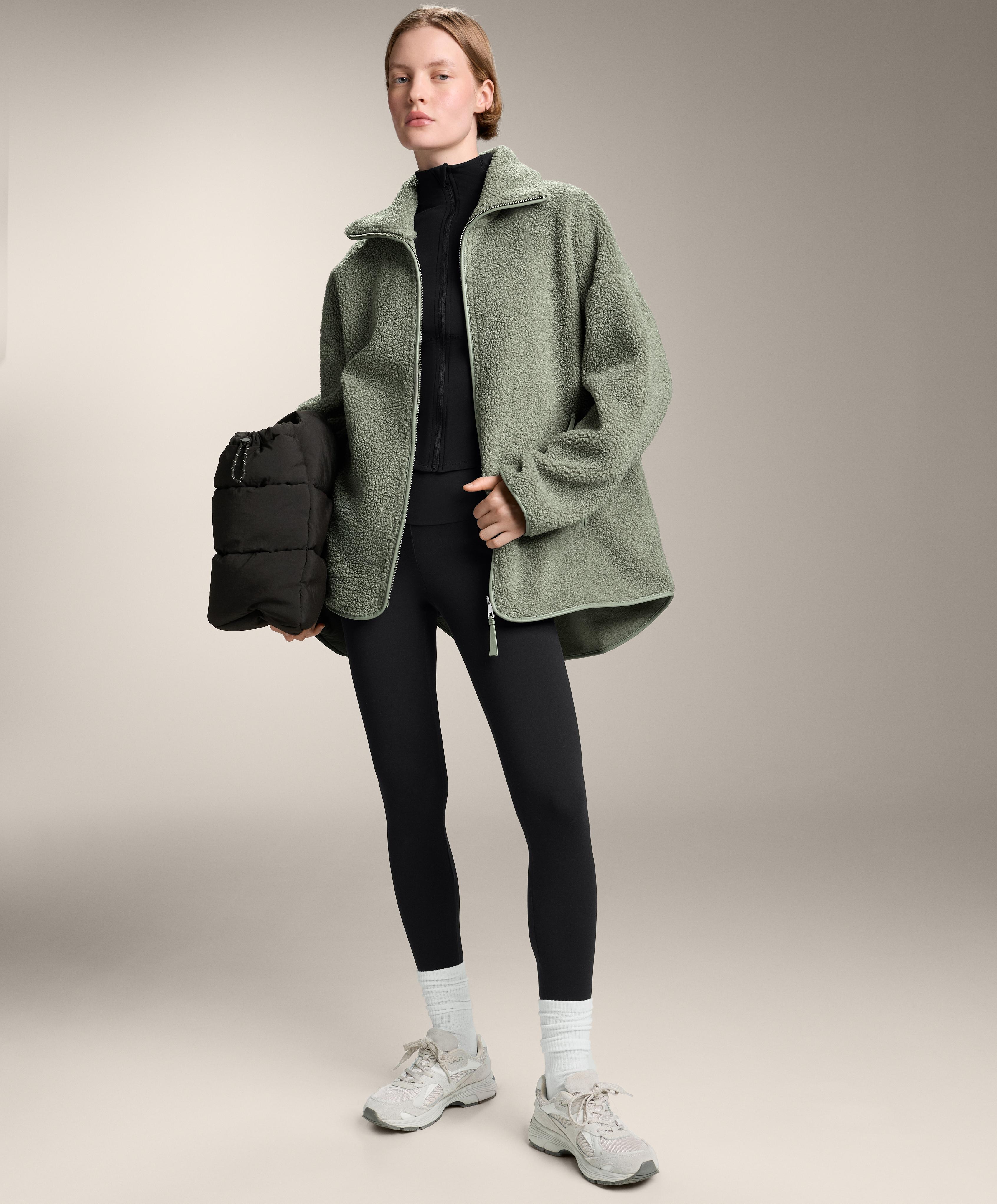 Jaqueta oversize d'imitació de pell d'anyell