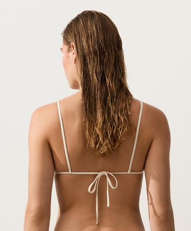 Zigzag crochet triangle bikini top — AQUA GREEN 5