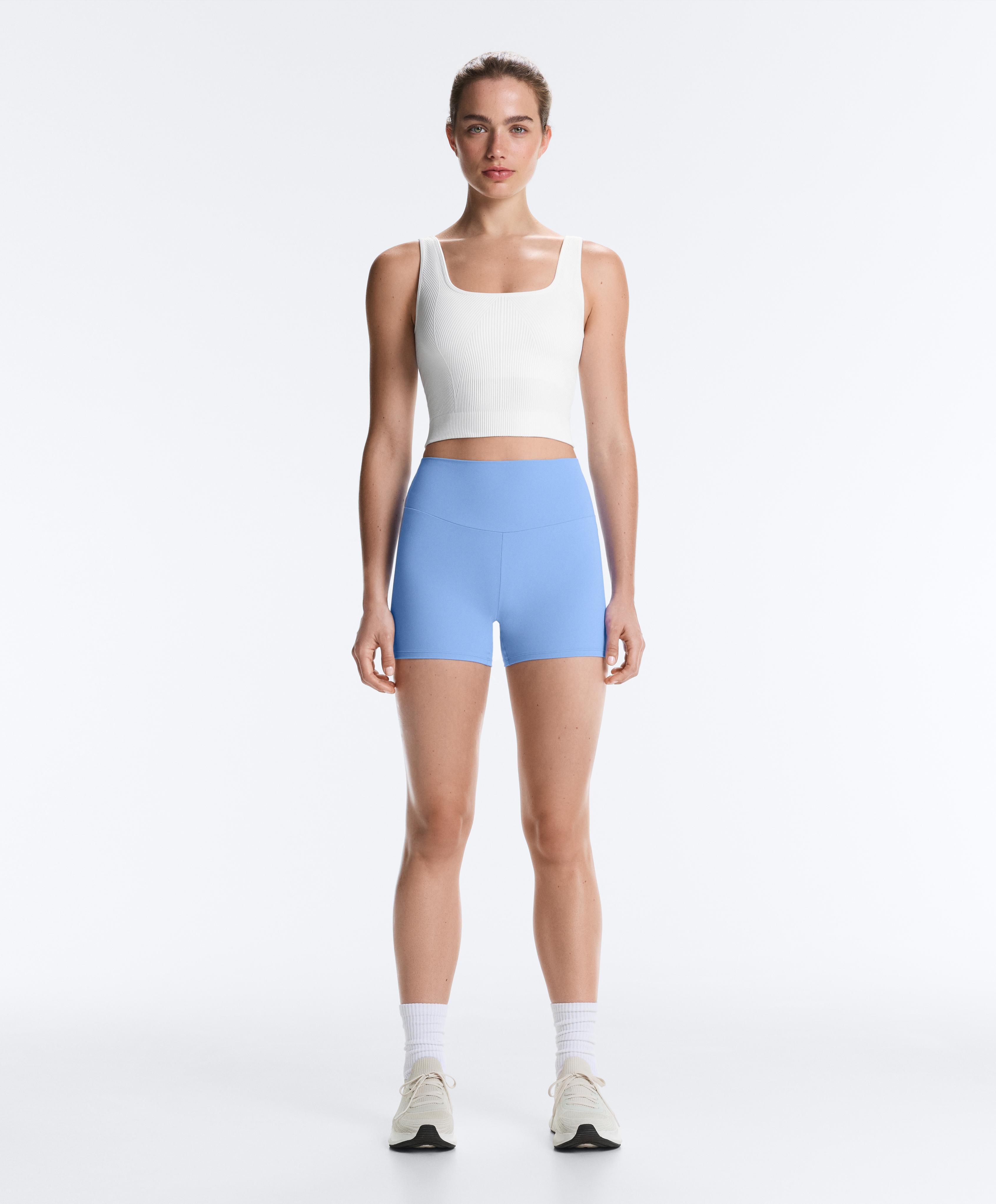 Seamless square neck tank top — WHITE