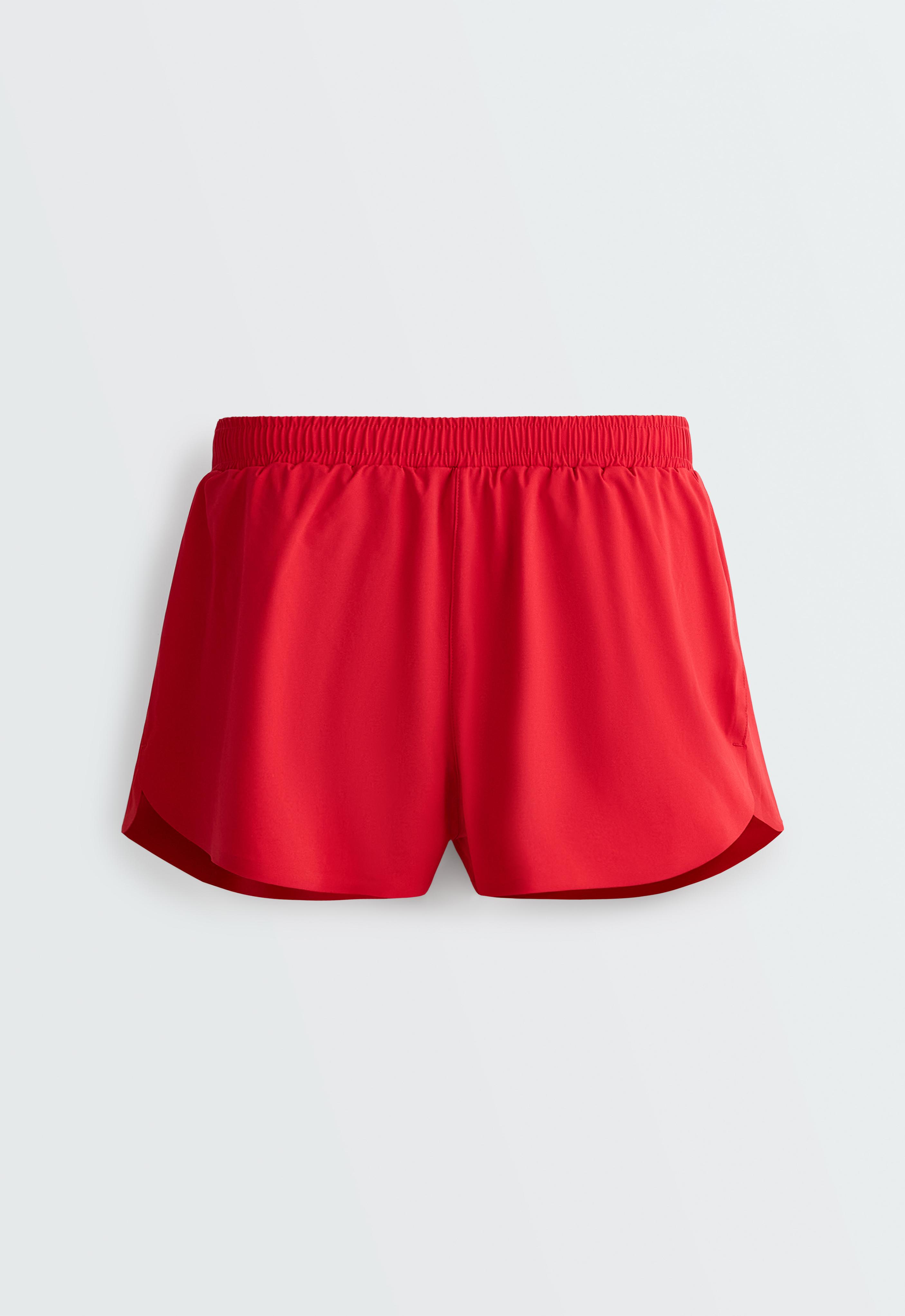 6cm low-rise technical shorts — STRONG RED
