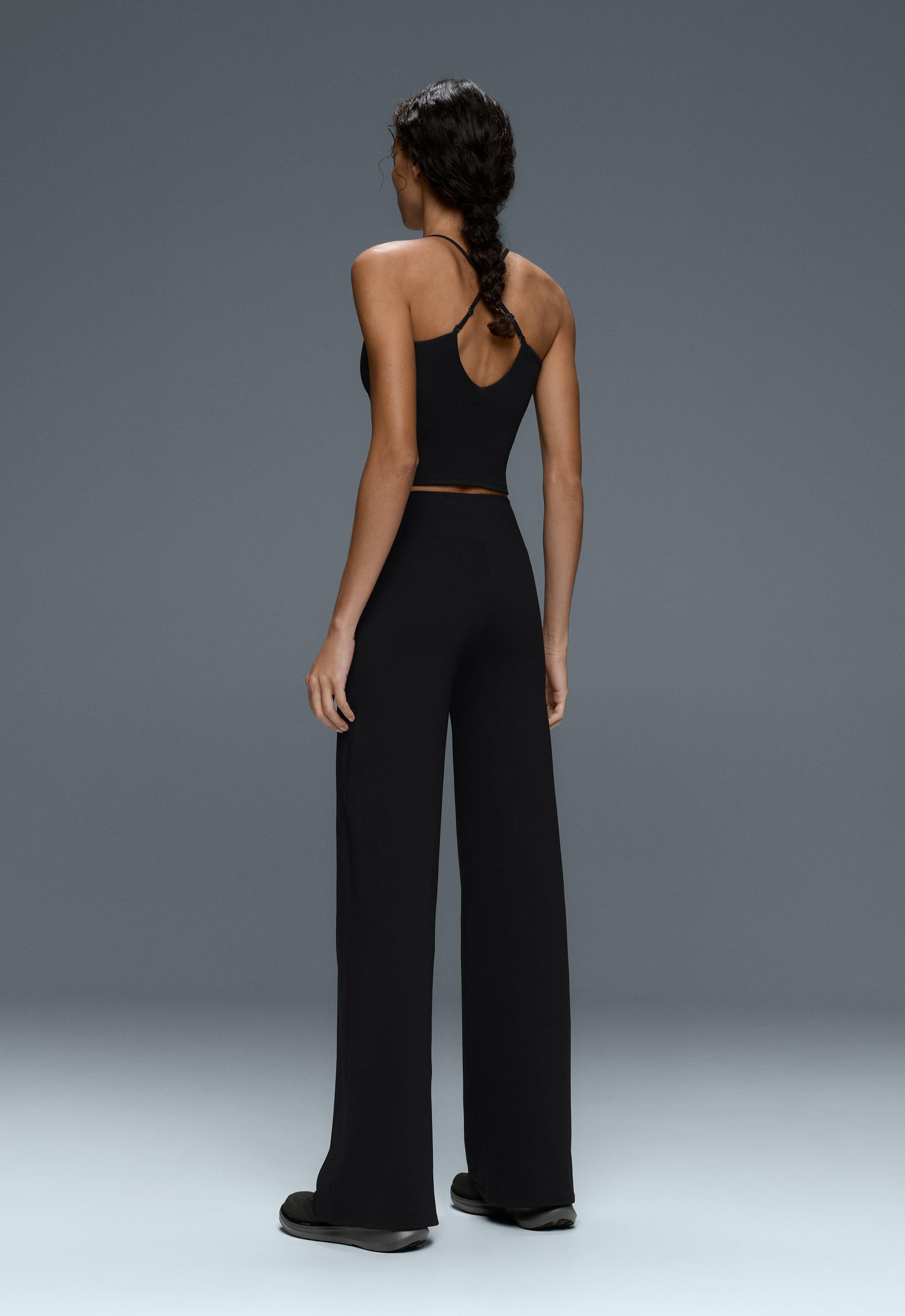 High-rise Comfortlux straight-leg trousers — BLACK