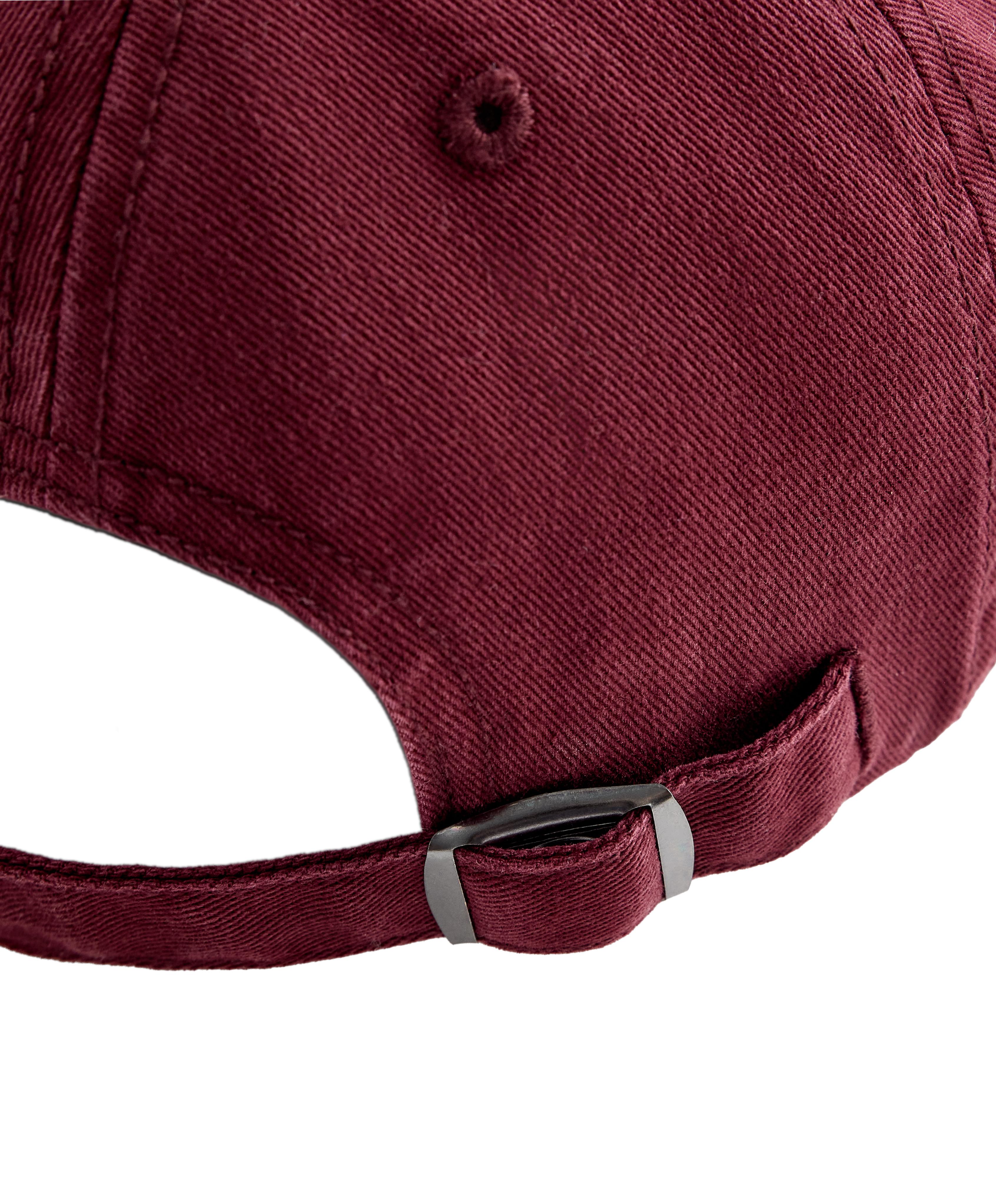 Washed-effect 100% cotton cap — BURGUNDY