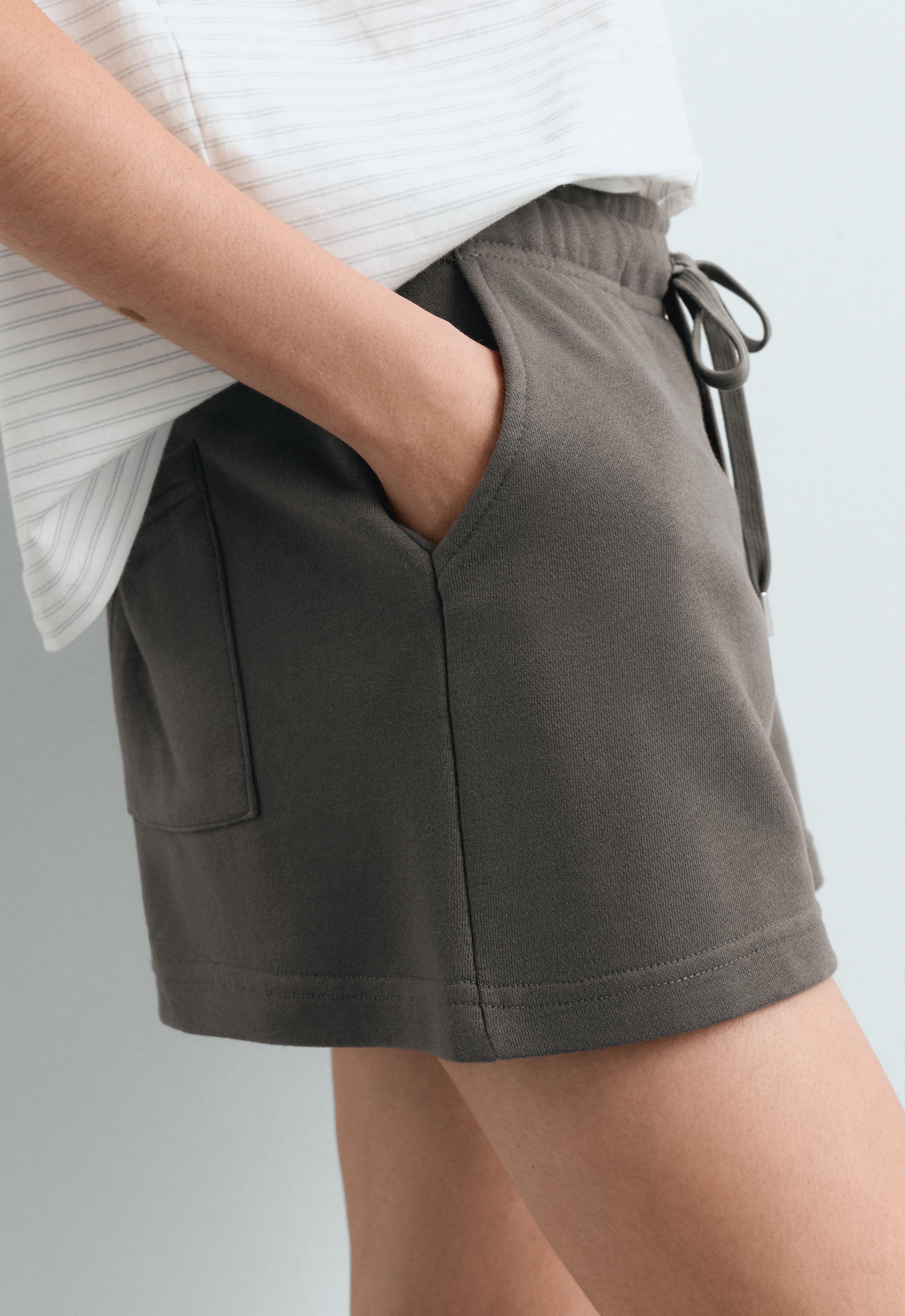 Cotton blend fleece shorts — ANTHRACITE
