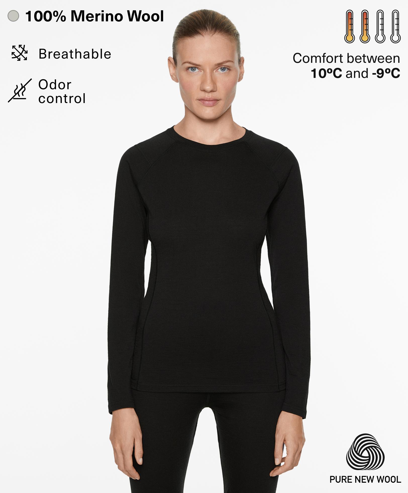 Performance base layers 100% merino wool top