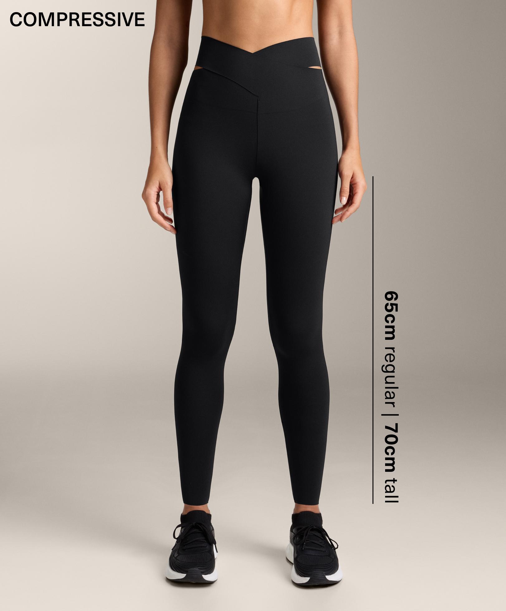 High-rise Compressive ankle-length leggings with cut-out waist