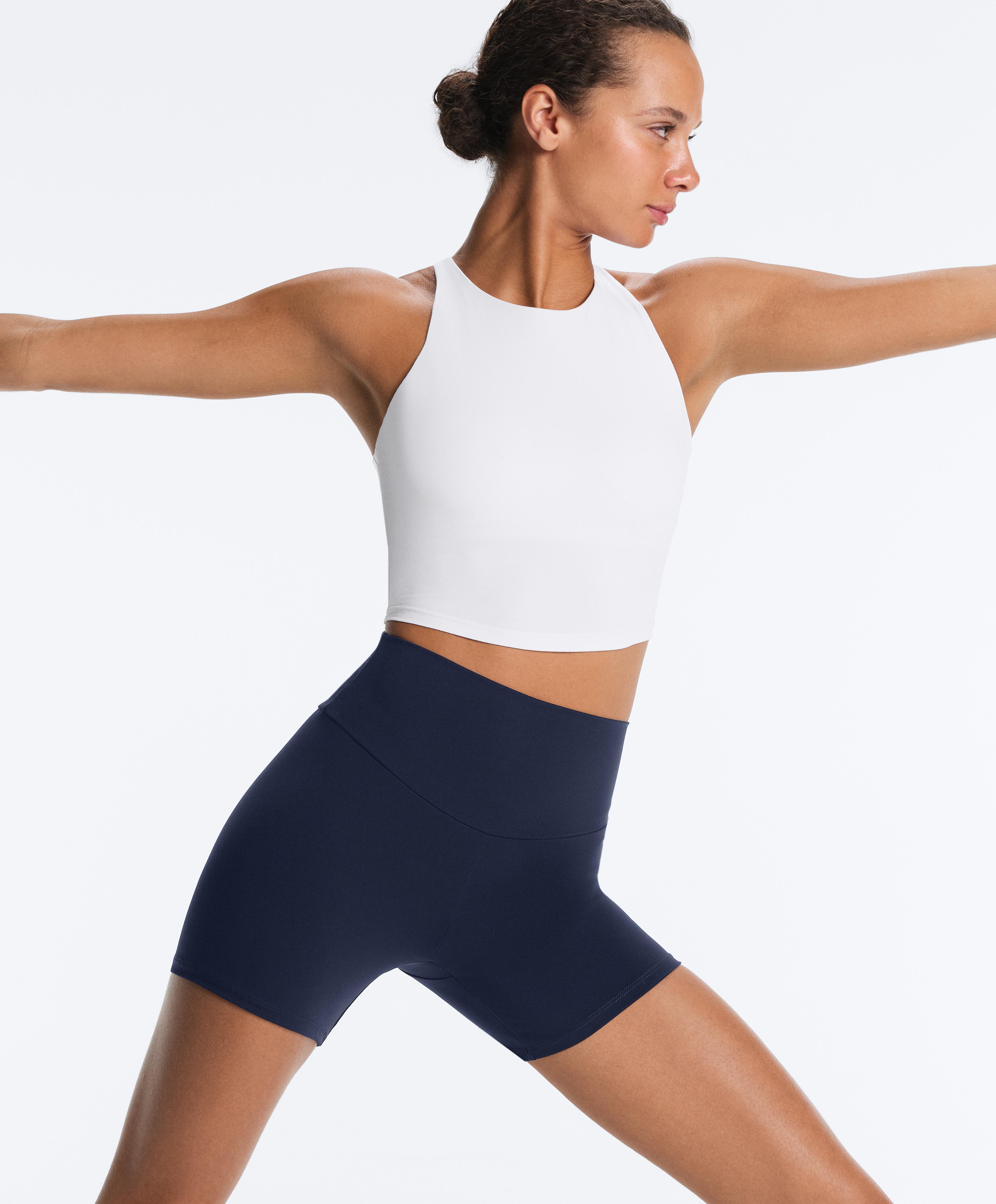 Comfortlux strappy tank top with cups — WHITE