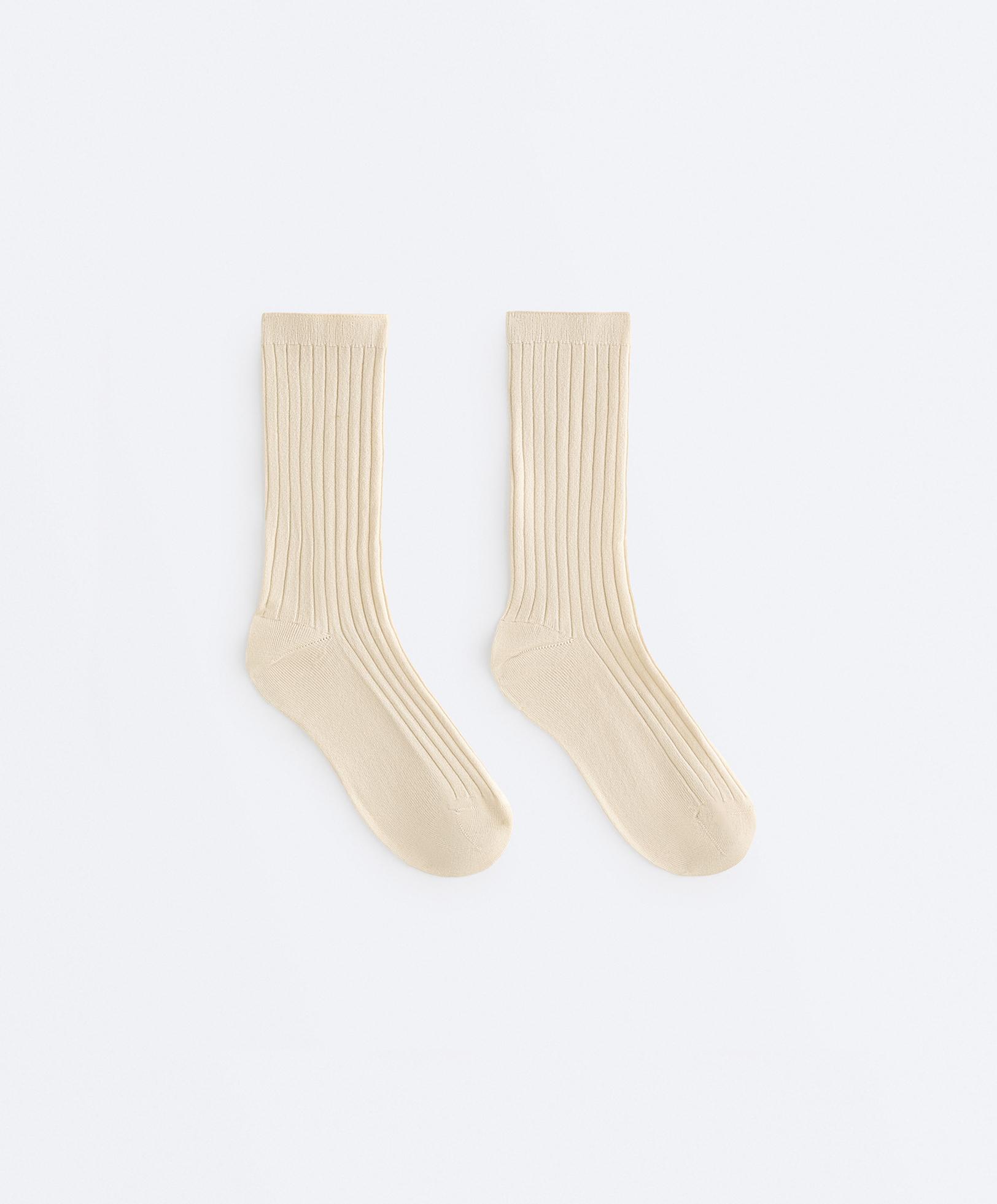 Classic Rib silk blend sock — PALE YELLOW
