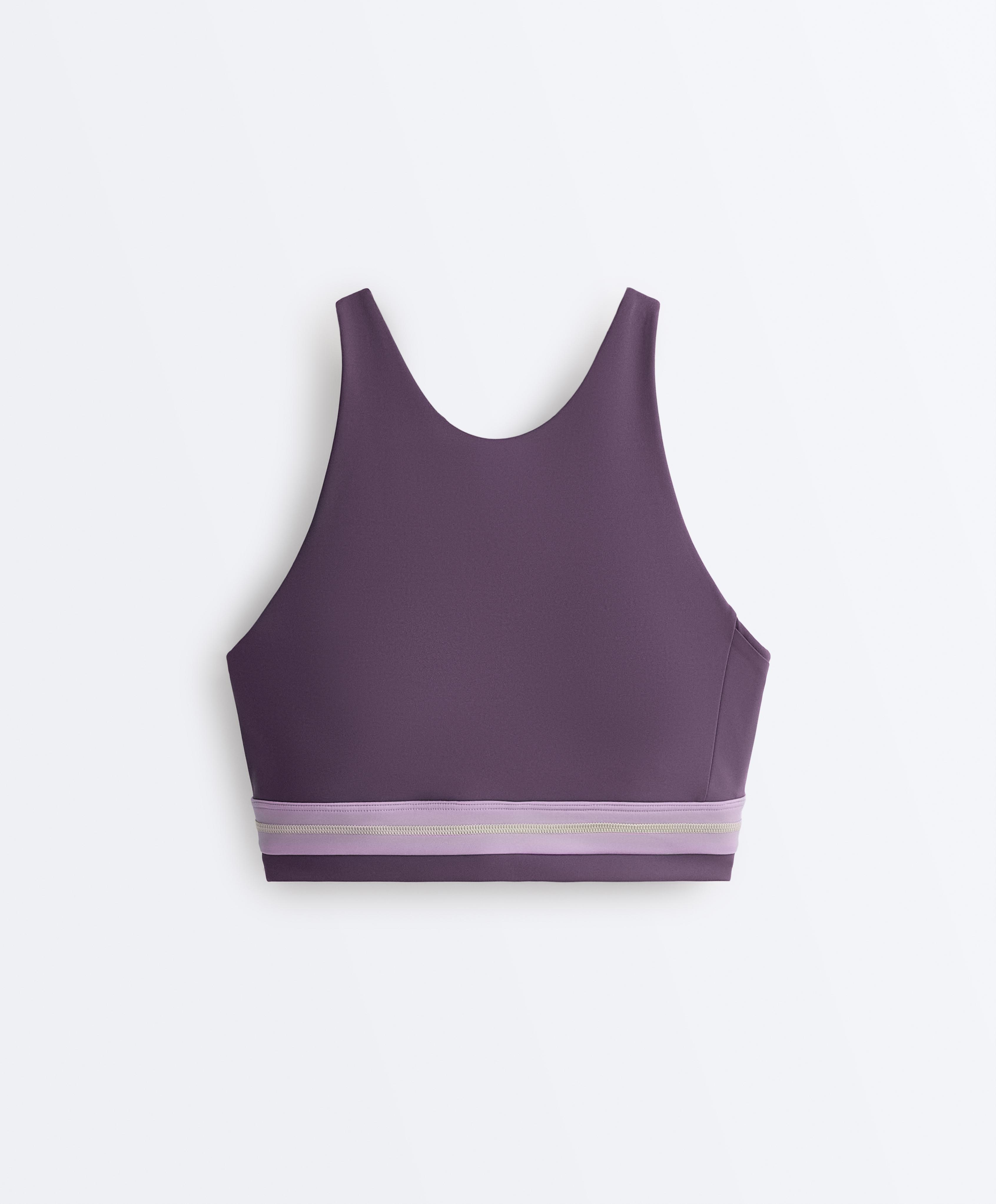 Compressive halterneck tank top — WASHED PURPLE
