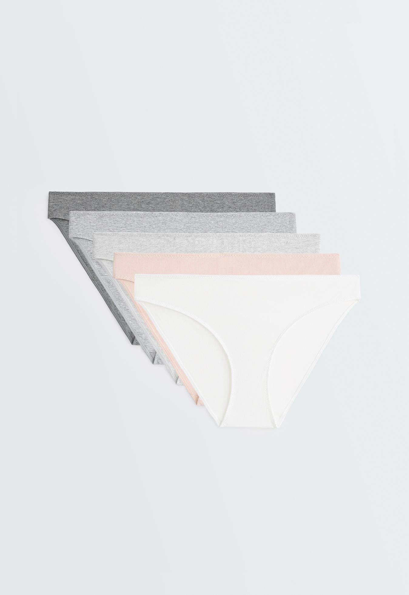 5 cotton rib classic briefs — GREY MELANGE