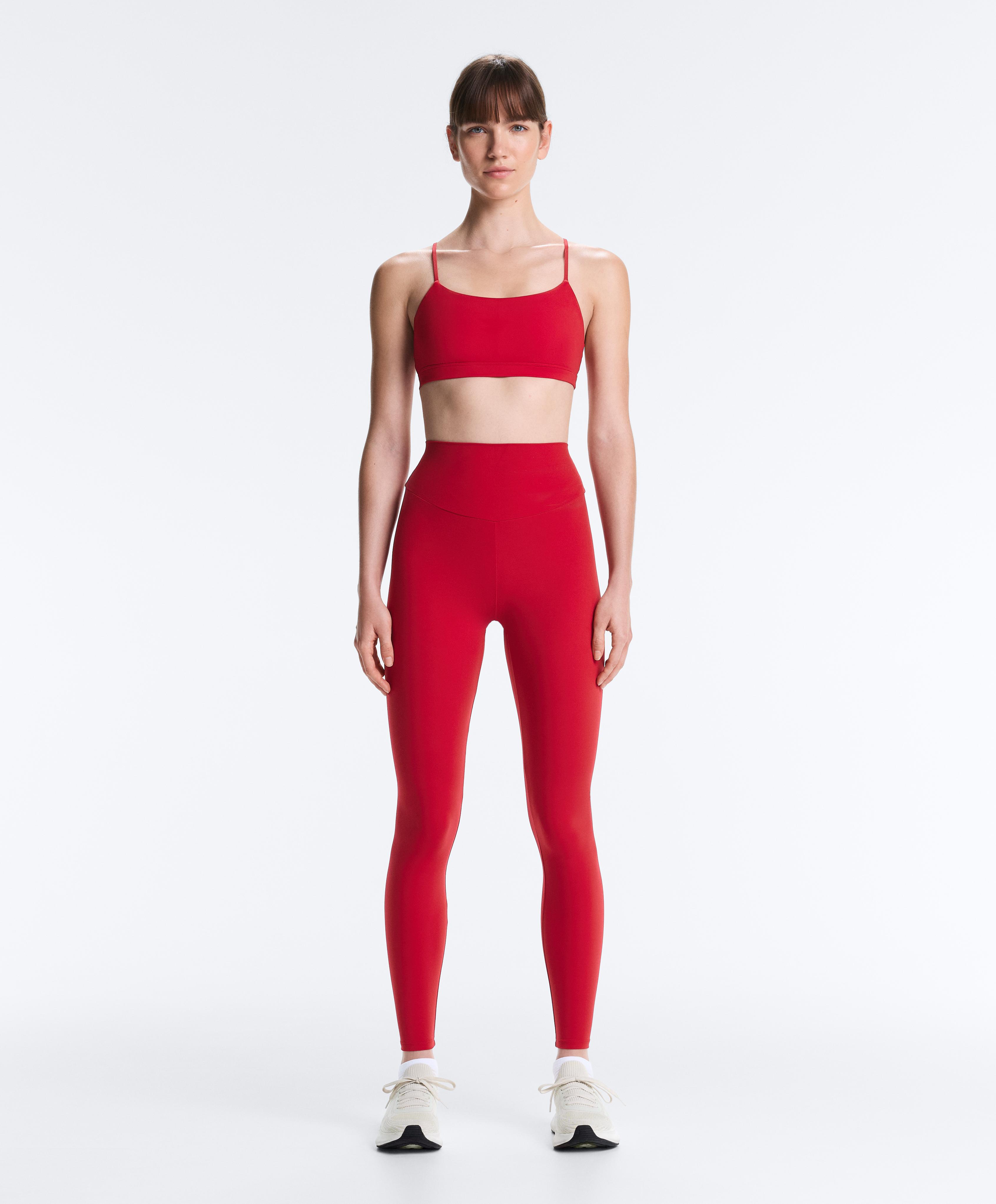 Comfortlux high-waisted ankle-length leggings — BRIGHT RED