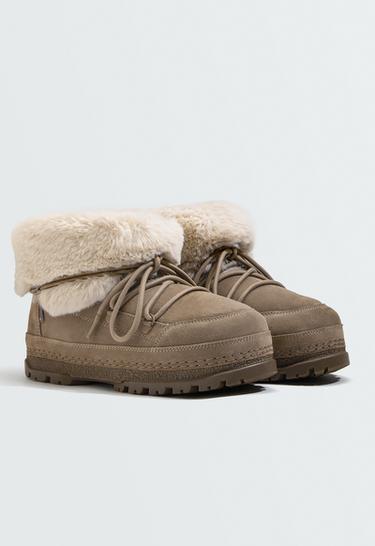 Technical suede lace-up boot — MINK 2