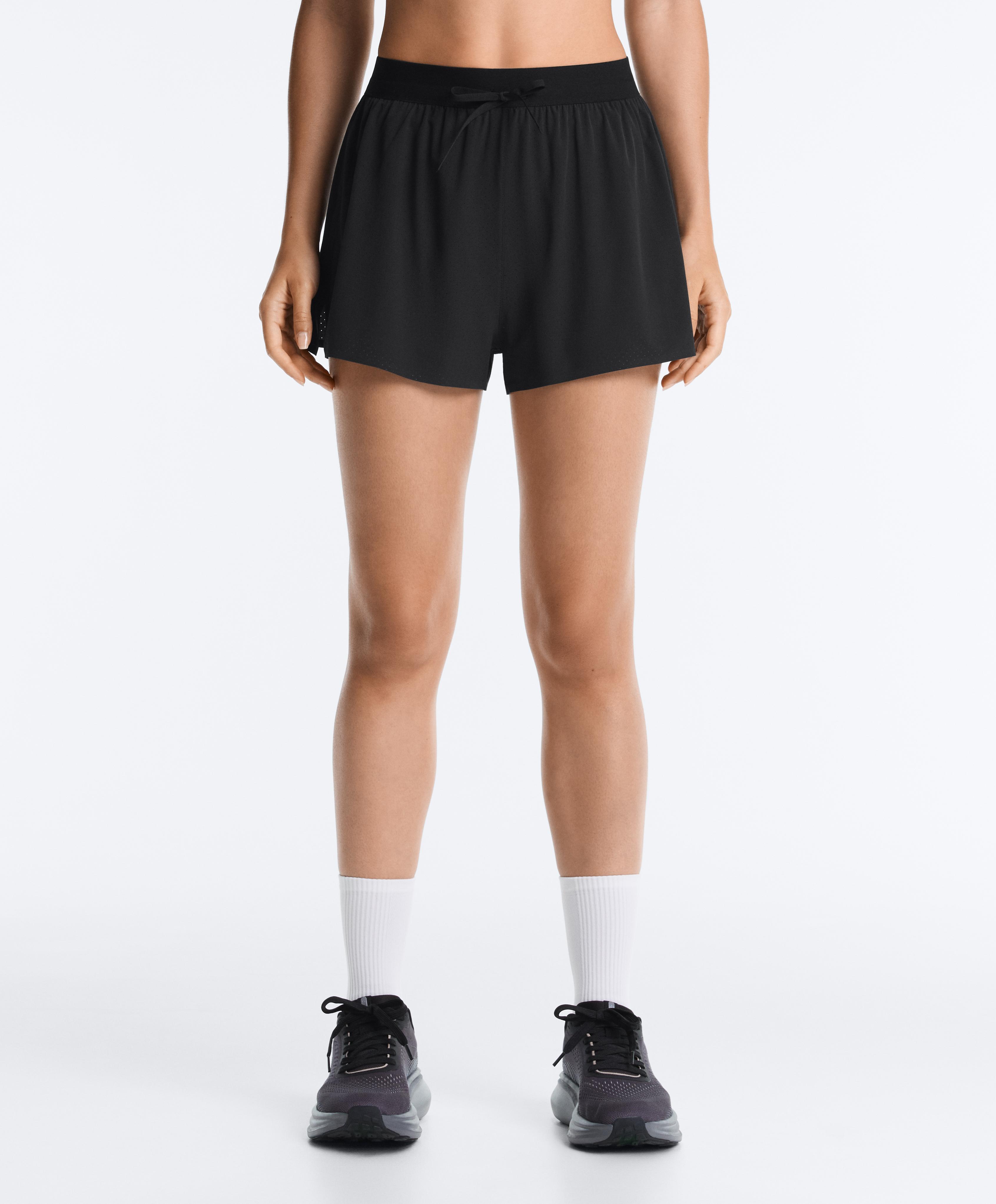 7cm high-rise technical shorts — BLACK