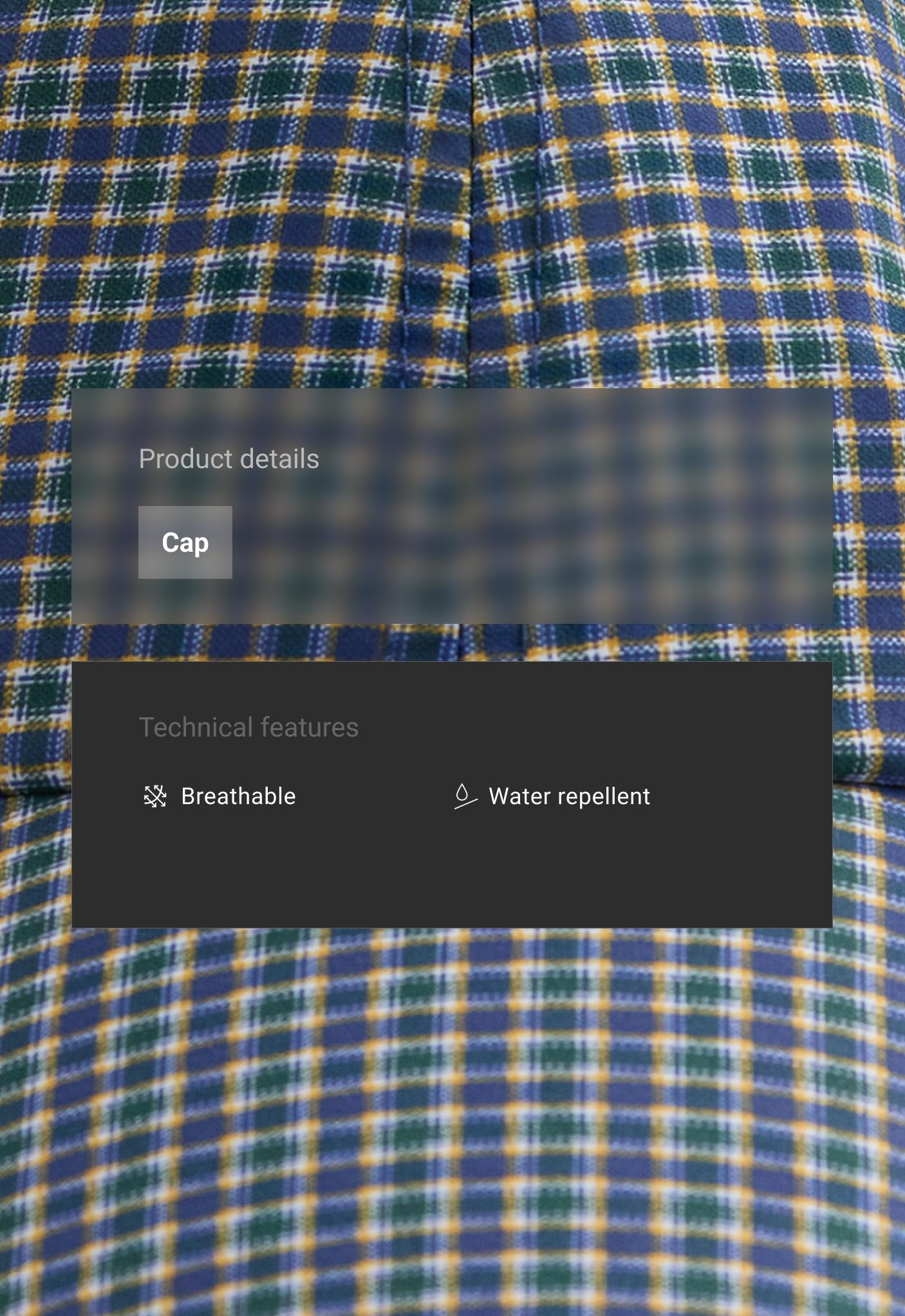 Checked print cap Checked print cap