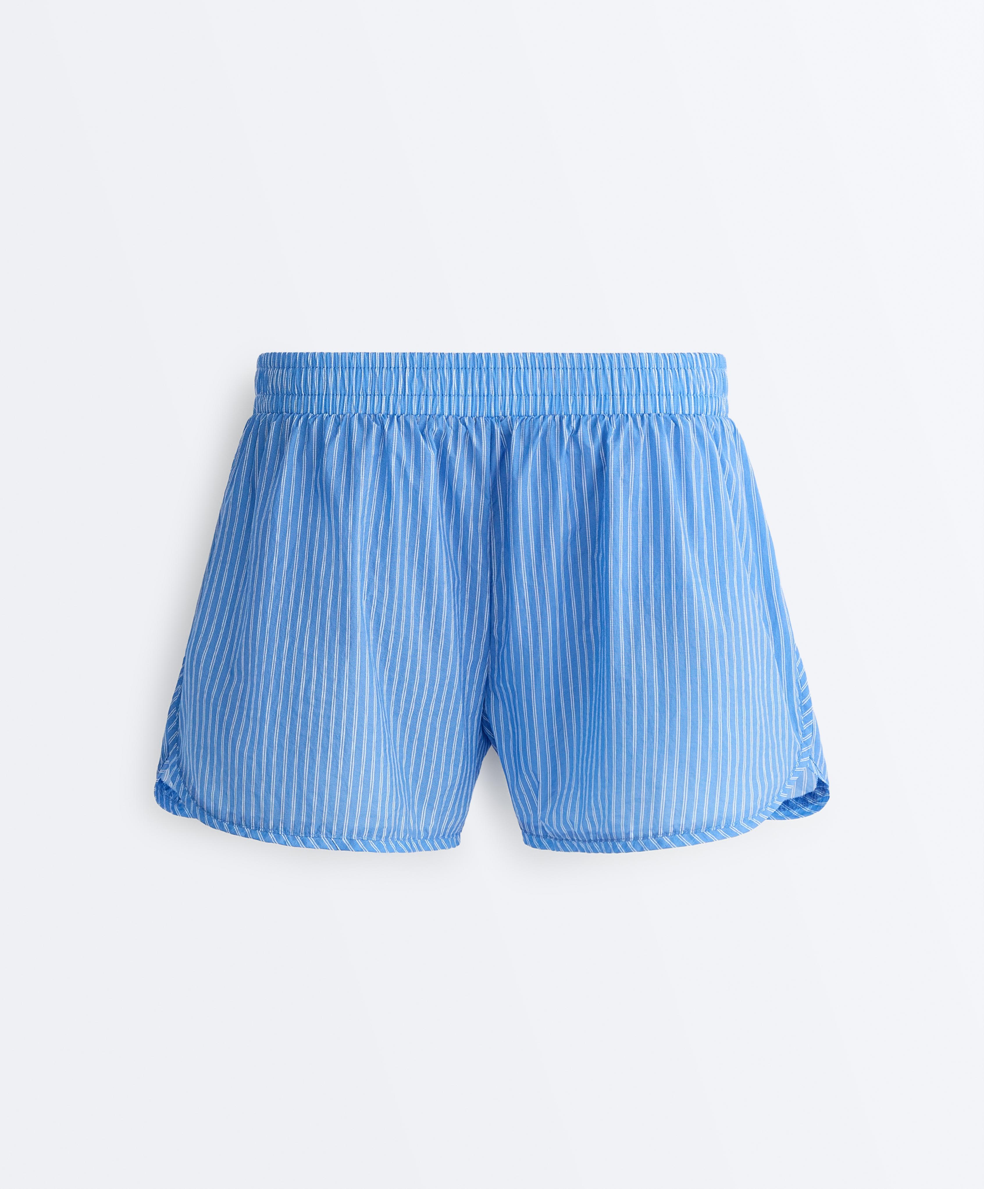 Striped technical shorts — PALE LAVENDER BLUE