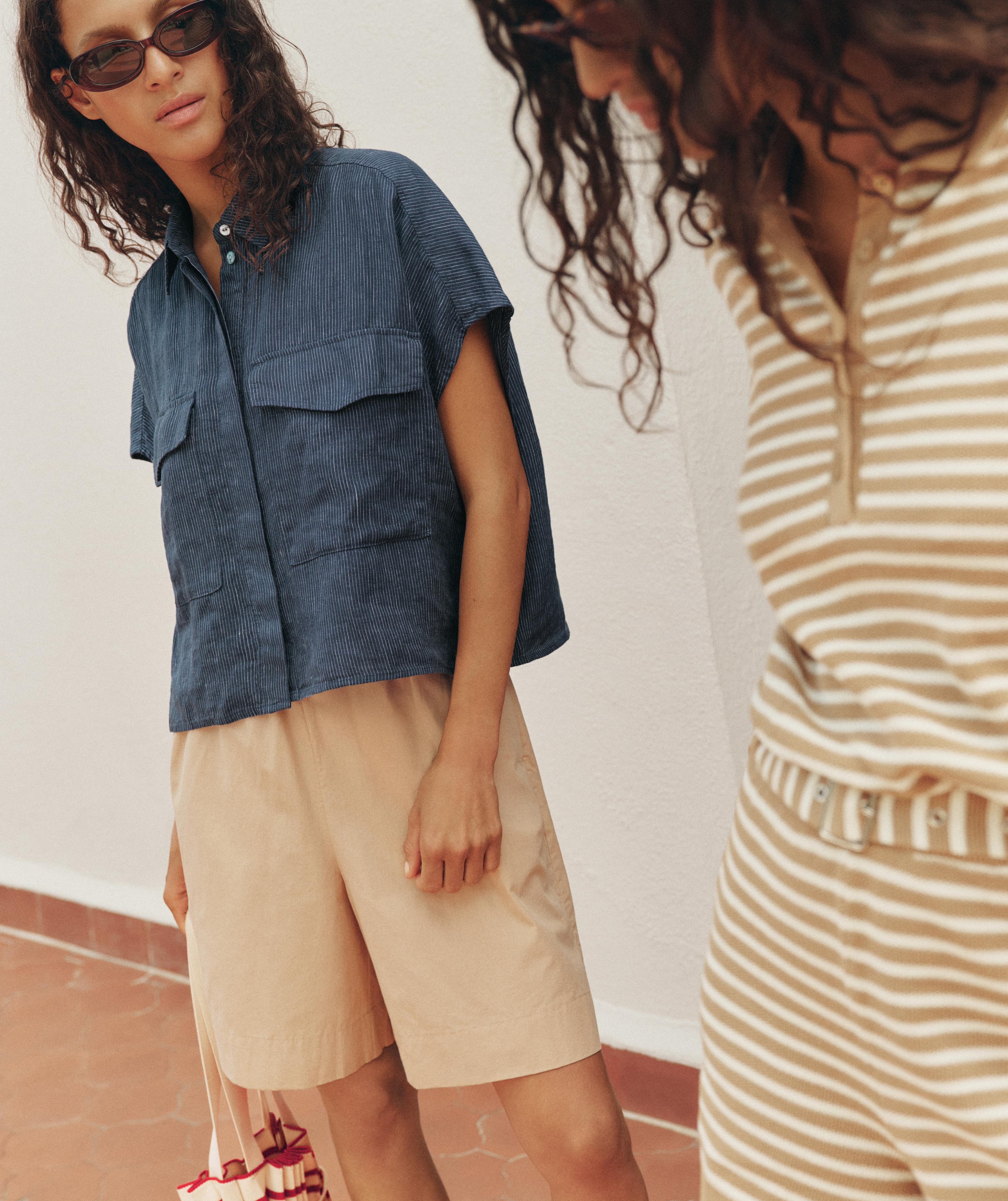 100% cotton Bermuda shorts — CAMEL