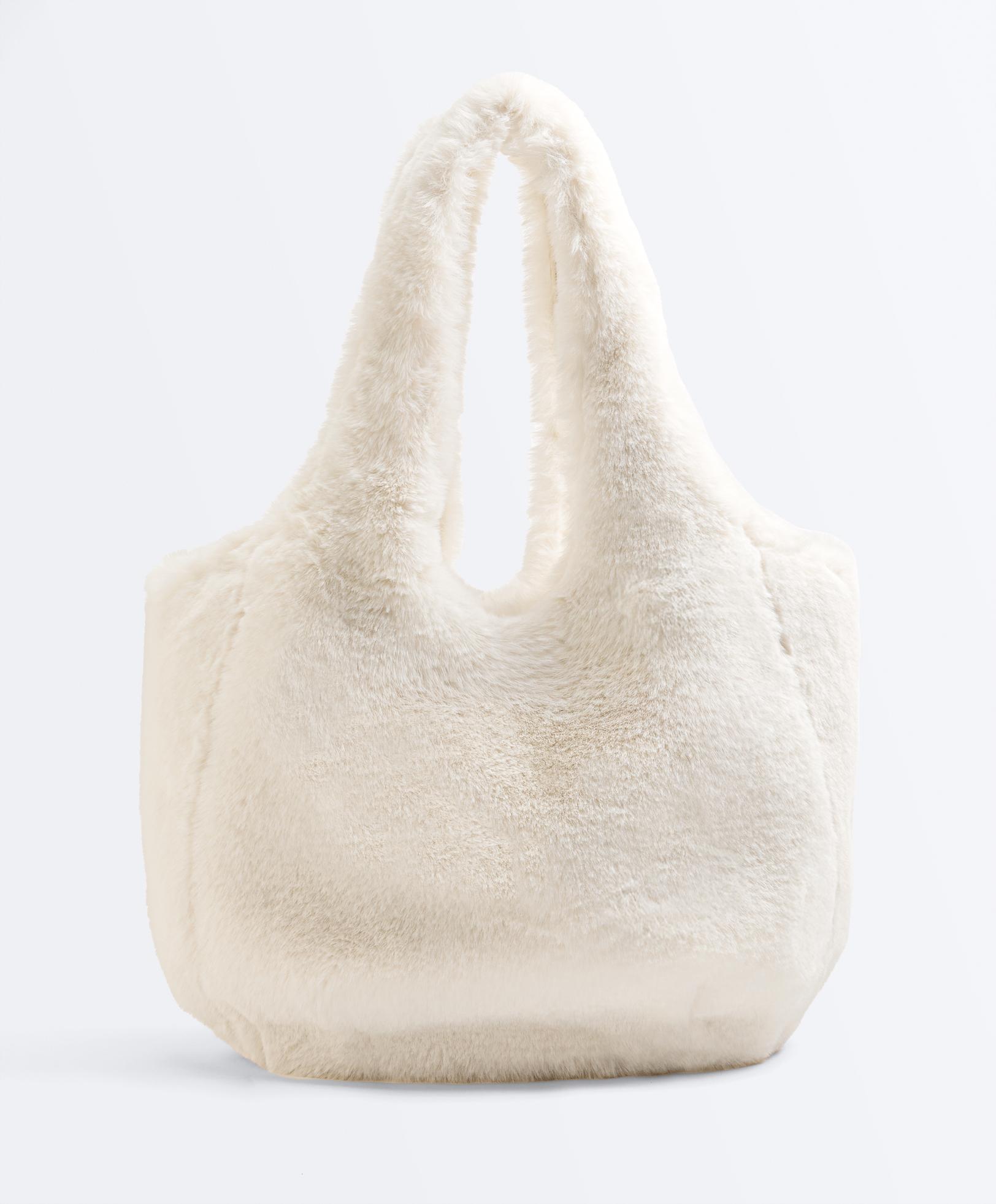 Faux fur shopper bag