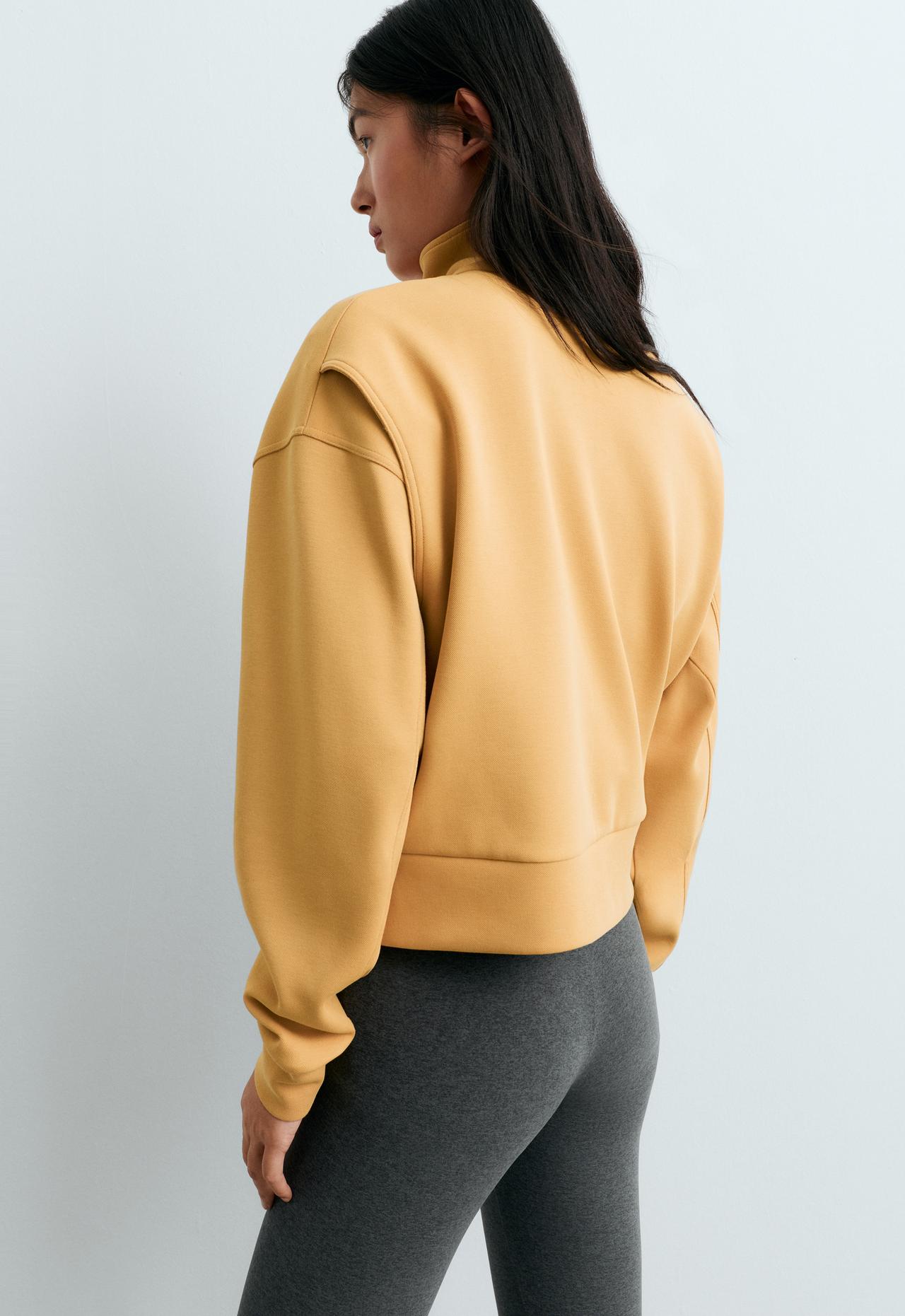 Bomber jacket with pockets in piqué cotton — OCHRE