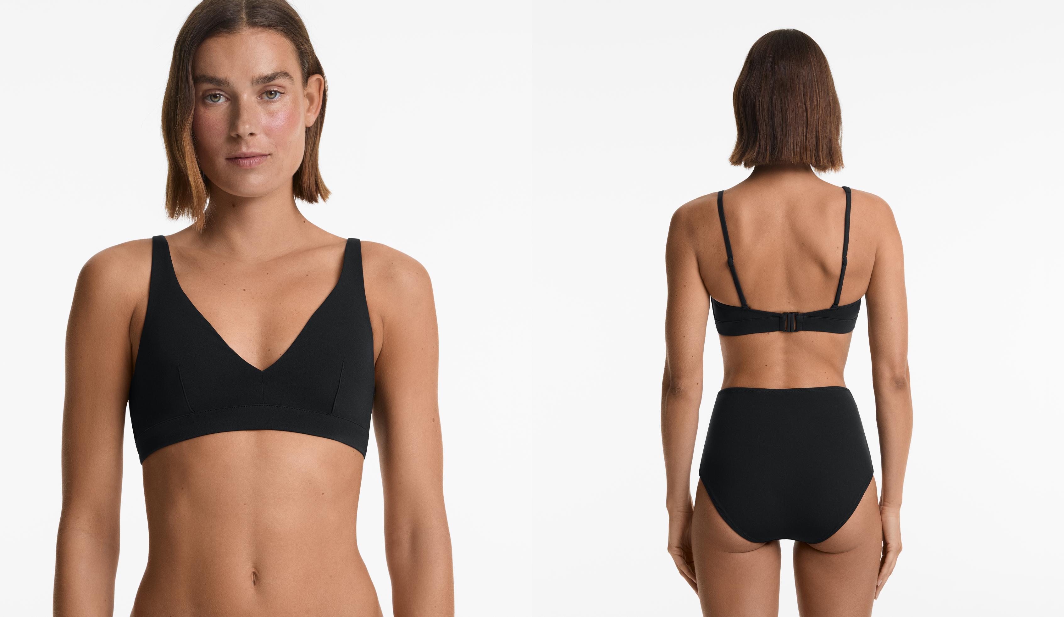 Shapewear-effect halter bikini top