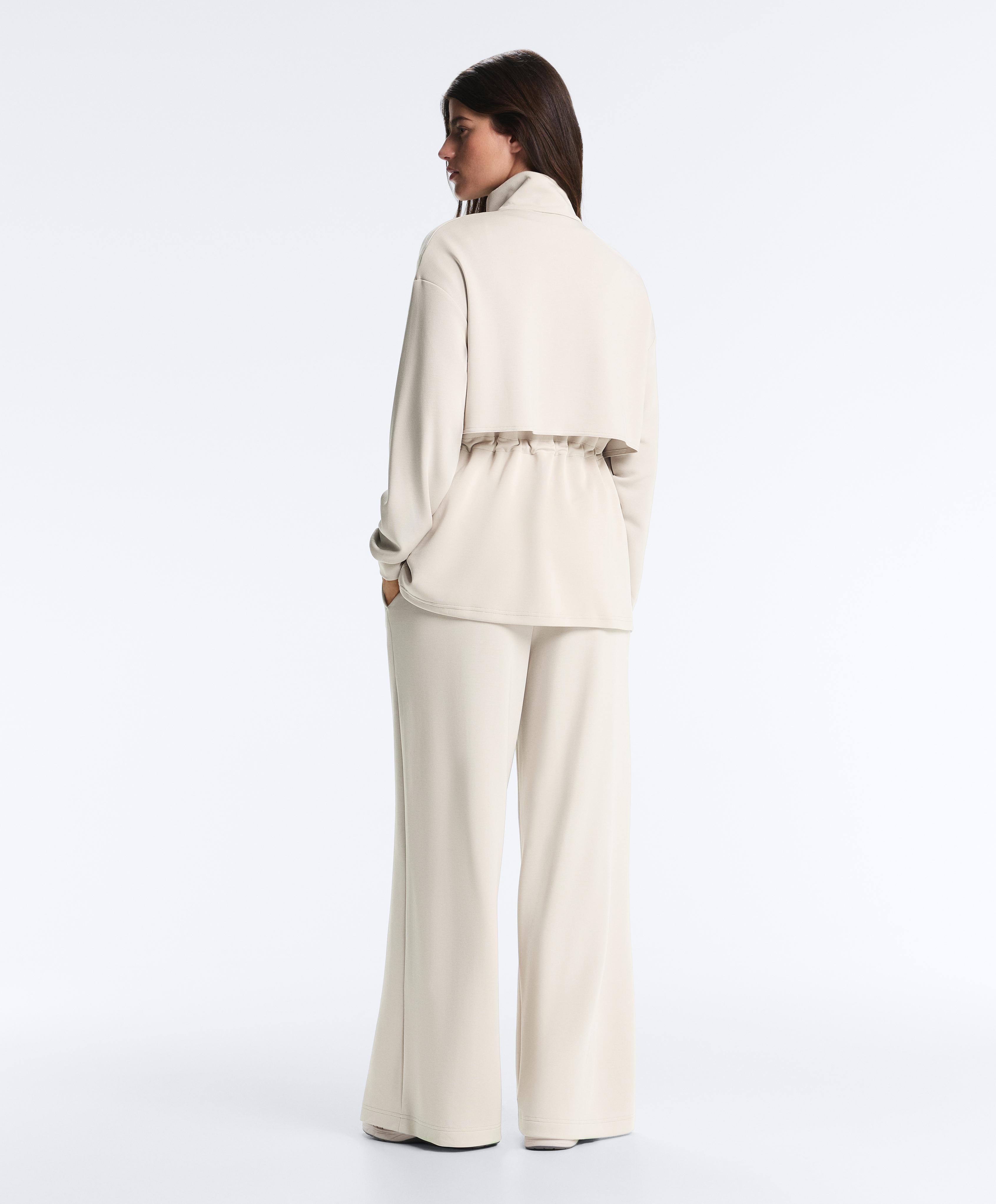 Straight-leg trousers with modal and crease — PALE MINK