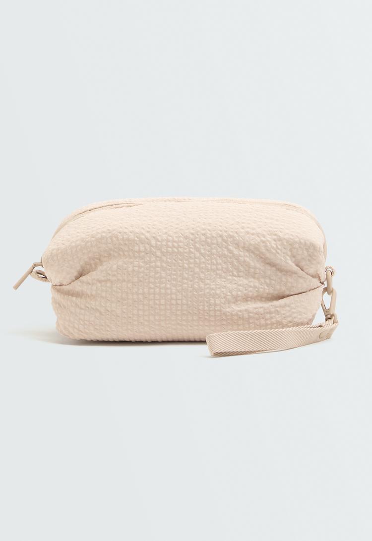 Textured wash bag — ECRU